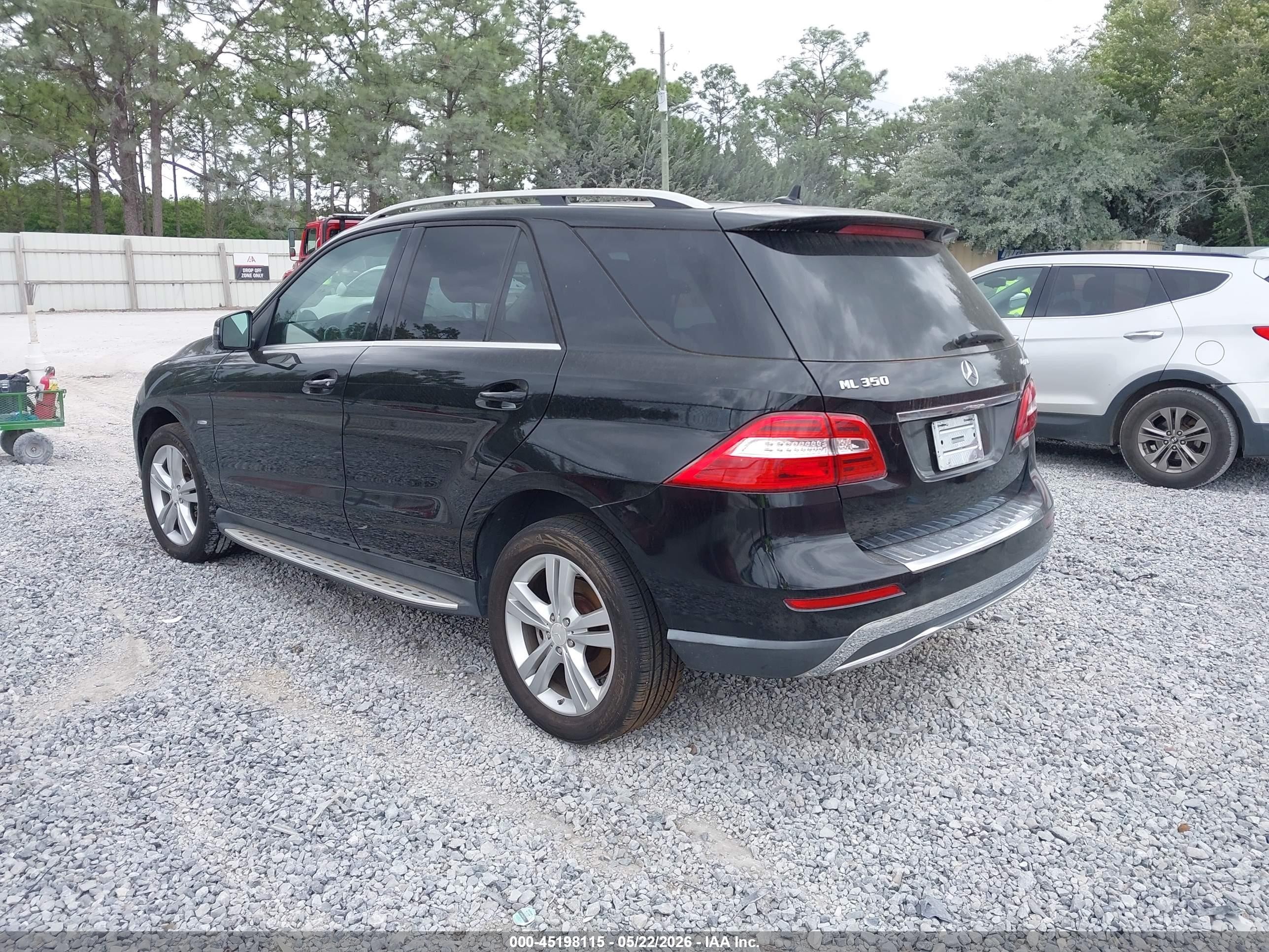 2012 Mercedes-benz Ml 350 4matic Black vin: 4JGDA5HB8CA011324