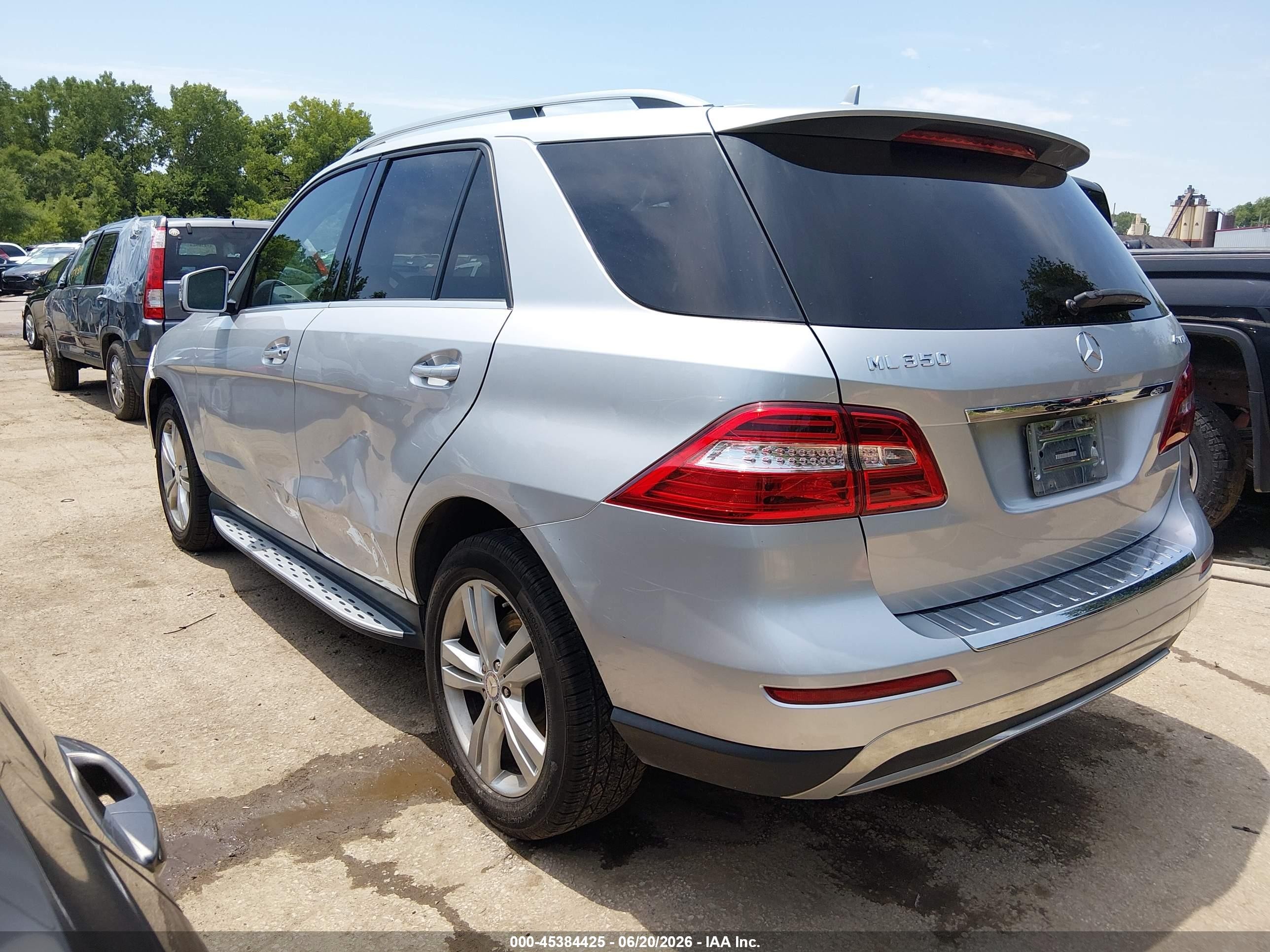 2012 Mercedes-benz Ml 350 4matic Silver vin: 4JGDA5HB8CA022145