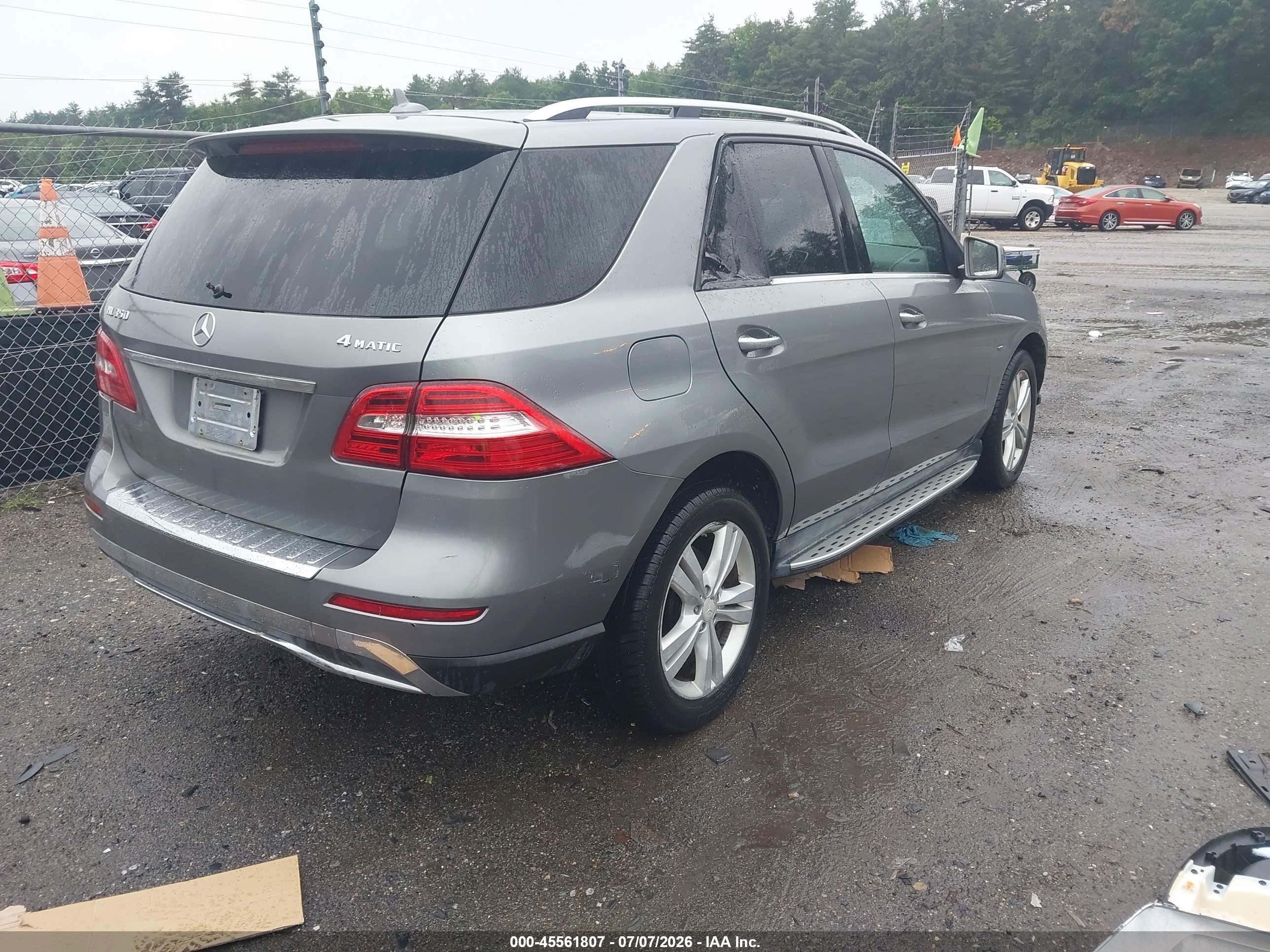 2012 Mercedes-benz Ml 350 4matic Gray vin: 4JGDA5HB8CA023733