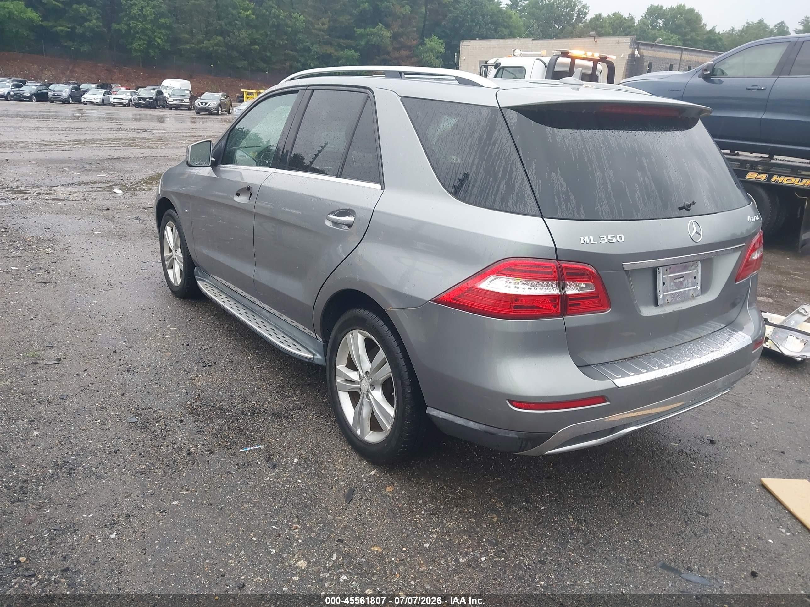 2012 Mercedes-benz Ml 350 4matic Gray vin: 4JGDA5HB8CA023733