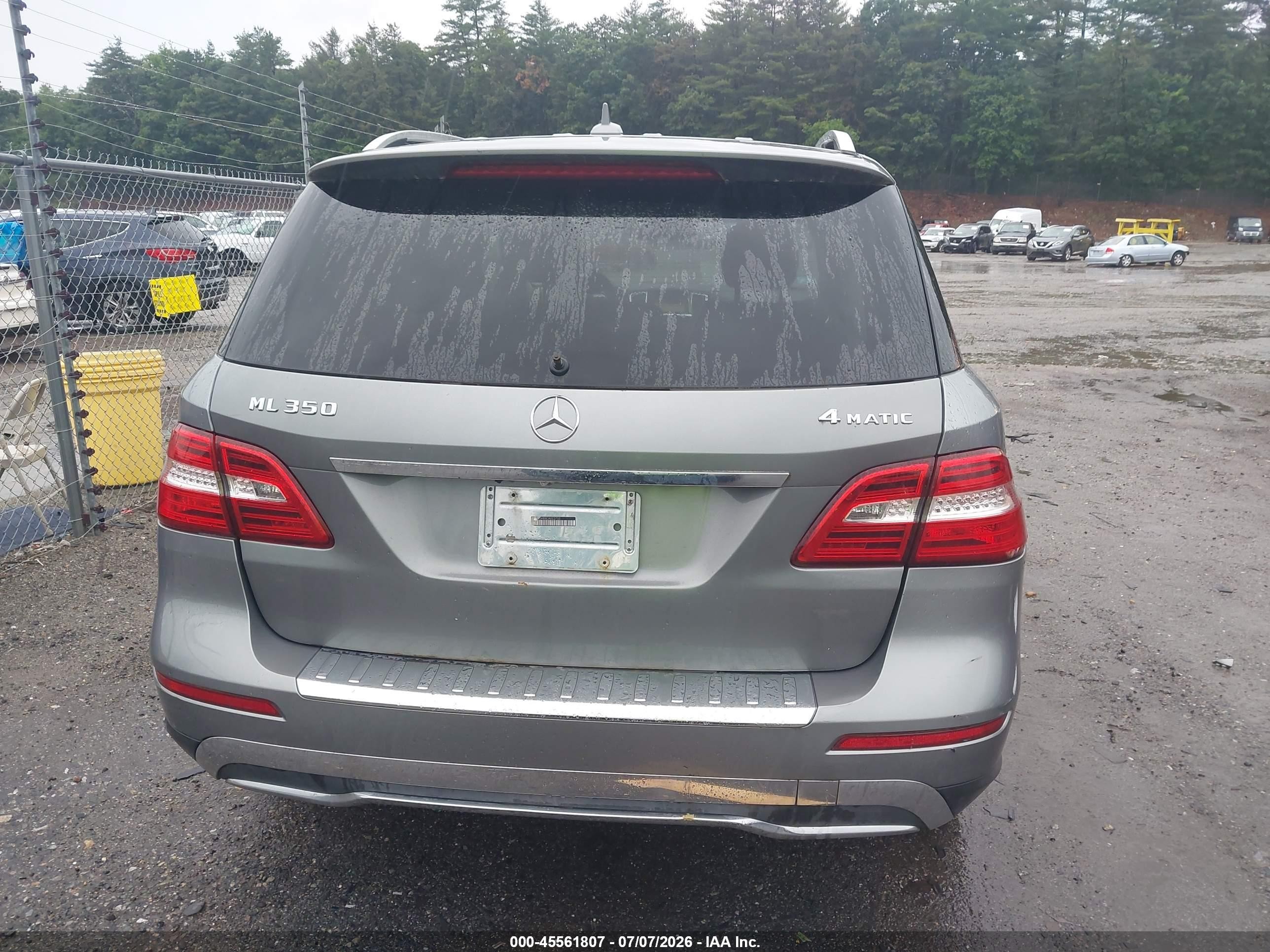 2012 Mercedes-benz Ml 350 4matic Gray vin: 4JGDA5HB8CA023733