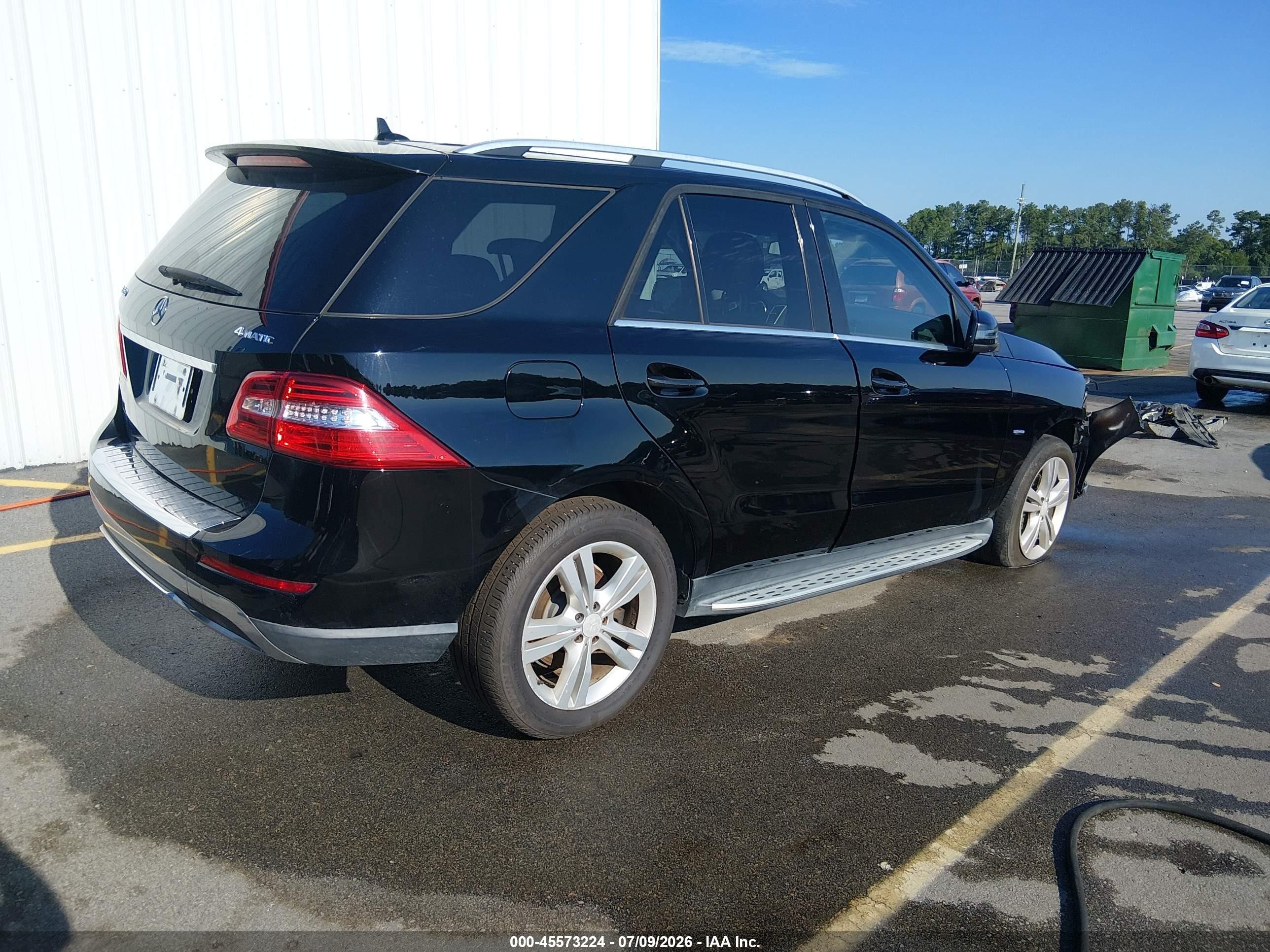 2012 Mercedes-benz Ml 350 4matic Black vin: 4JGDA5HB8CA030150
