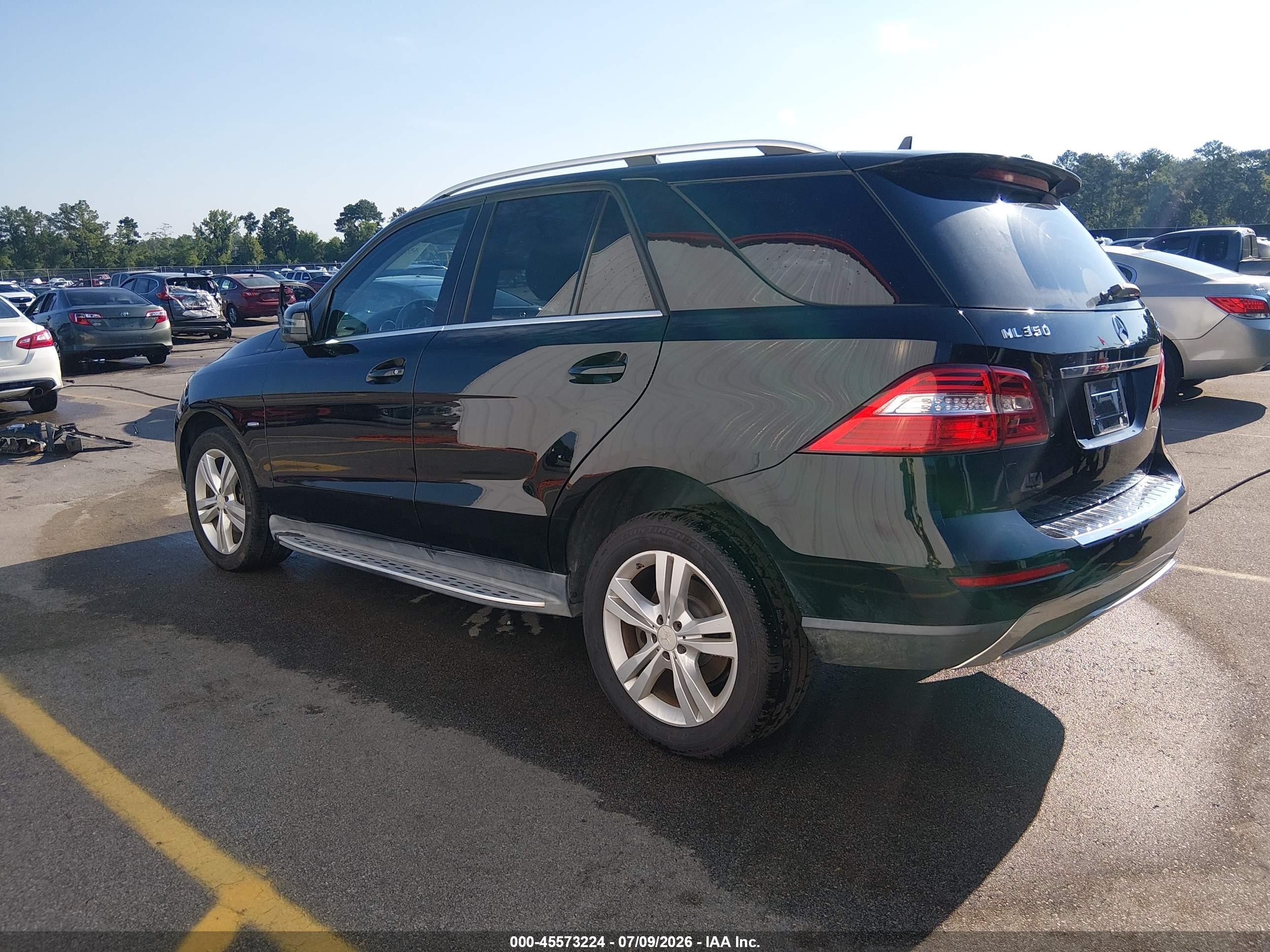 2012 Mercedes-benz Ml 350 4matic Black vin: 4JGDA5HB8CA030150
