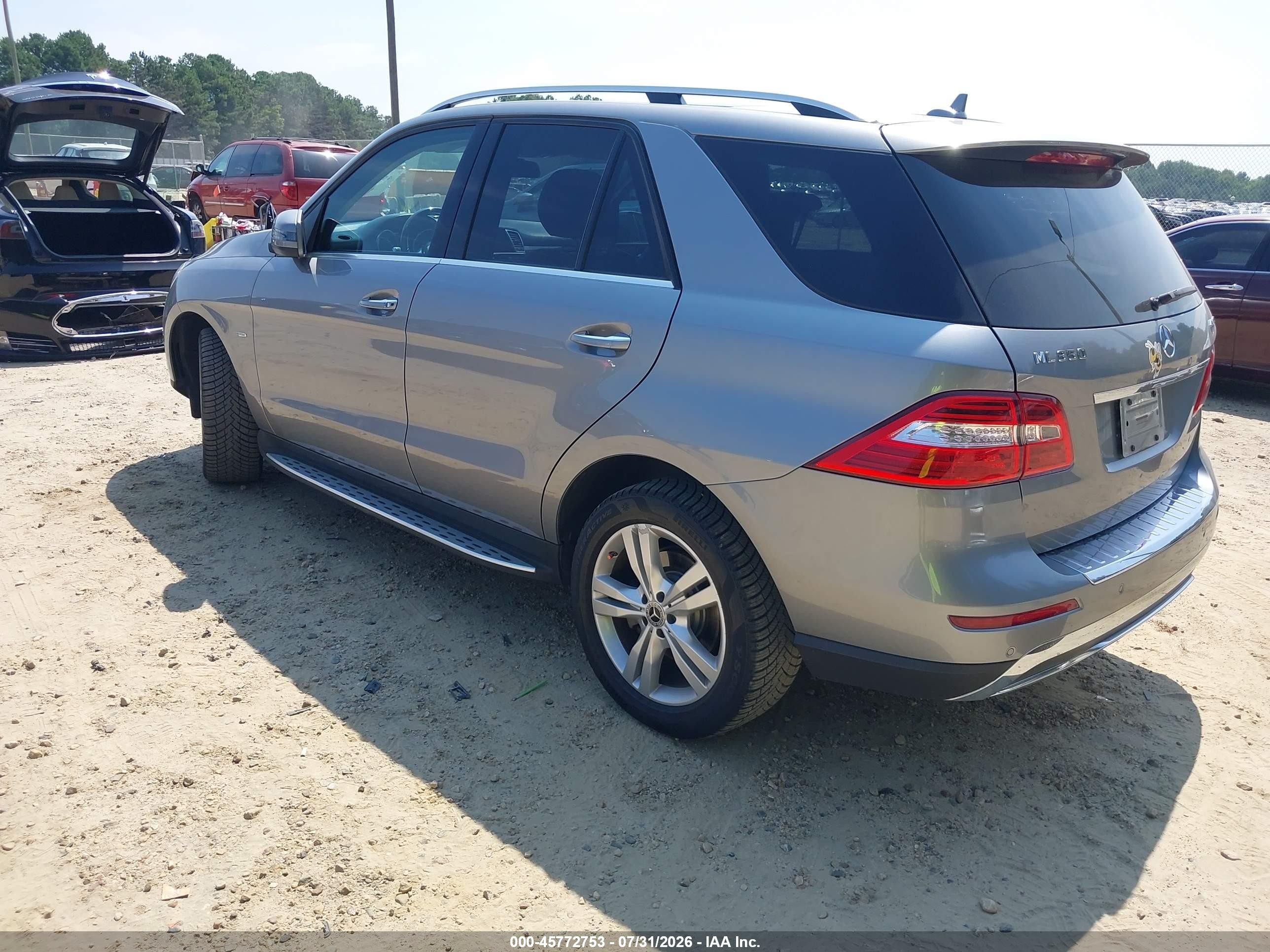 2012 Mercedes-benz Ml 350 4matic Silver vin: 4JGDA5HB8CA071166