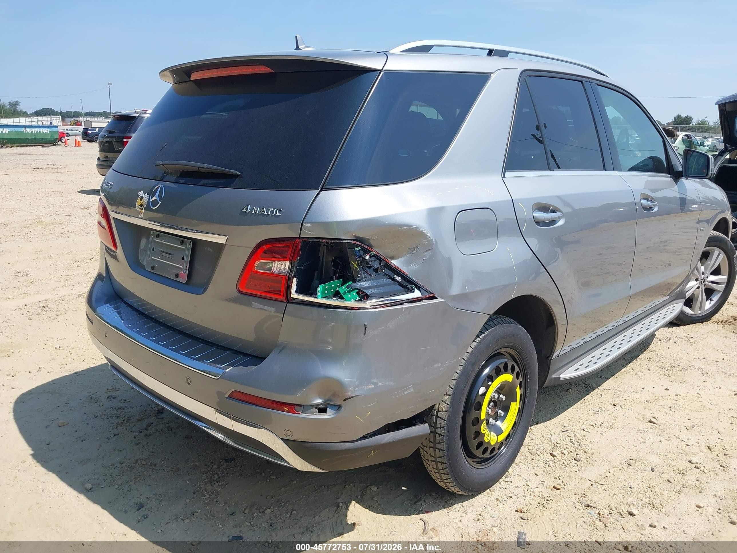 2012 Mercedes-benz Ml 350 4matic Silver vin: 4JGDA5HB8CA071166