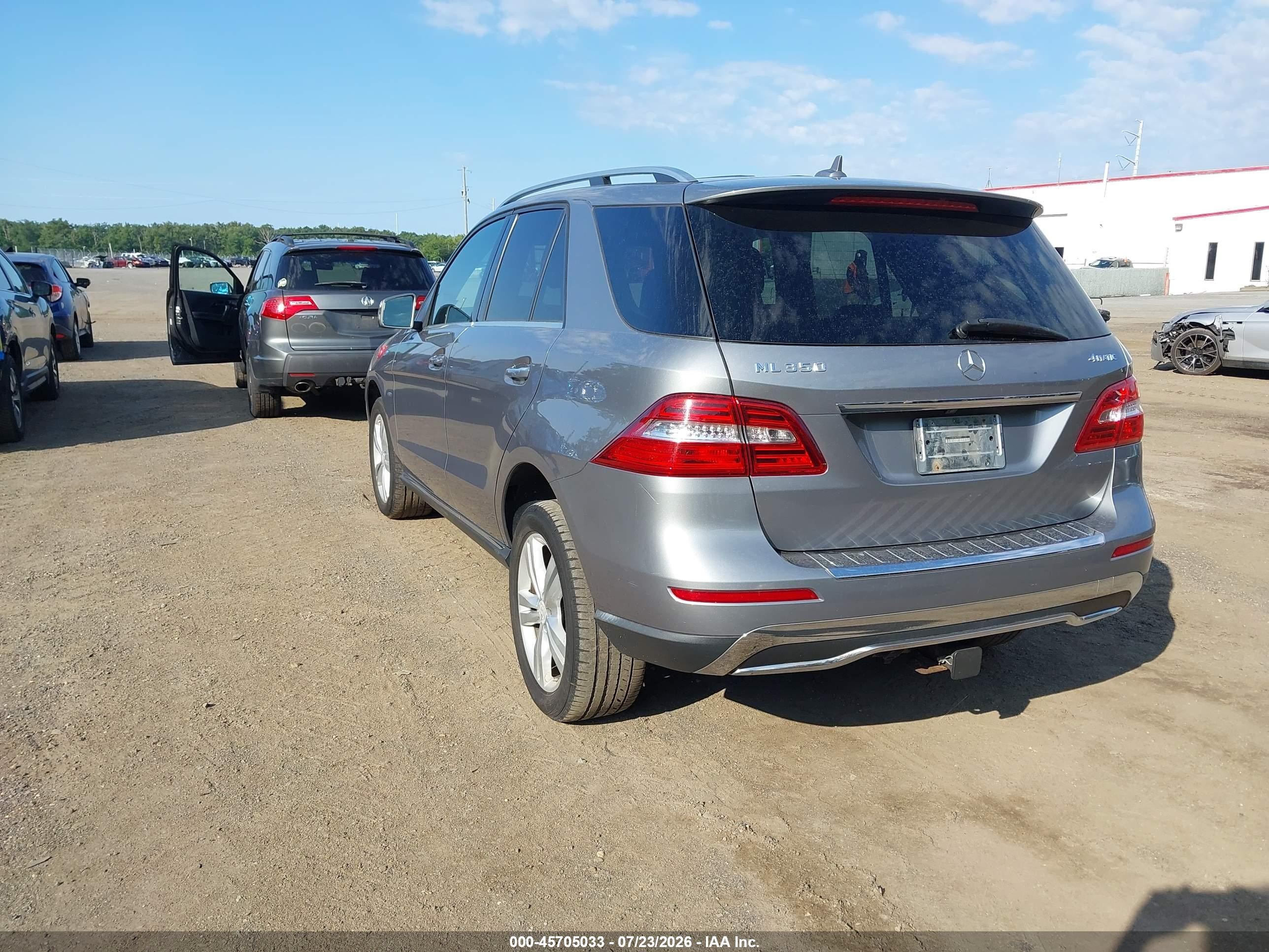 2012 Mercedes-benz Ml 350 4matic Gray vin: 4JGDA5HB8CA079297