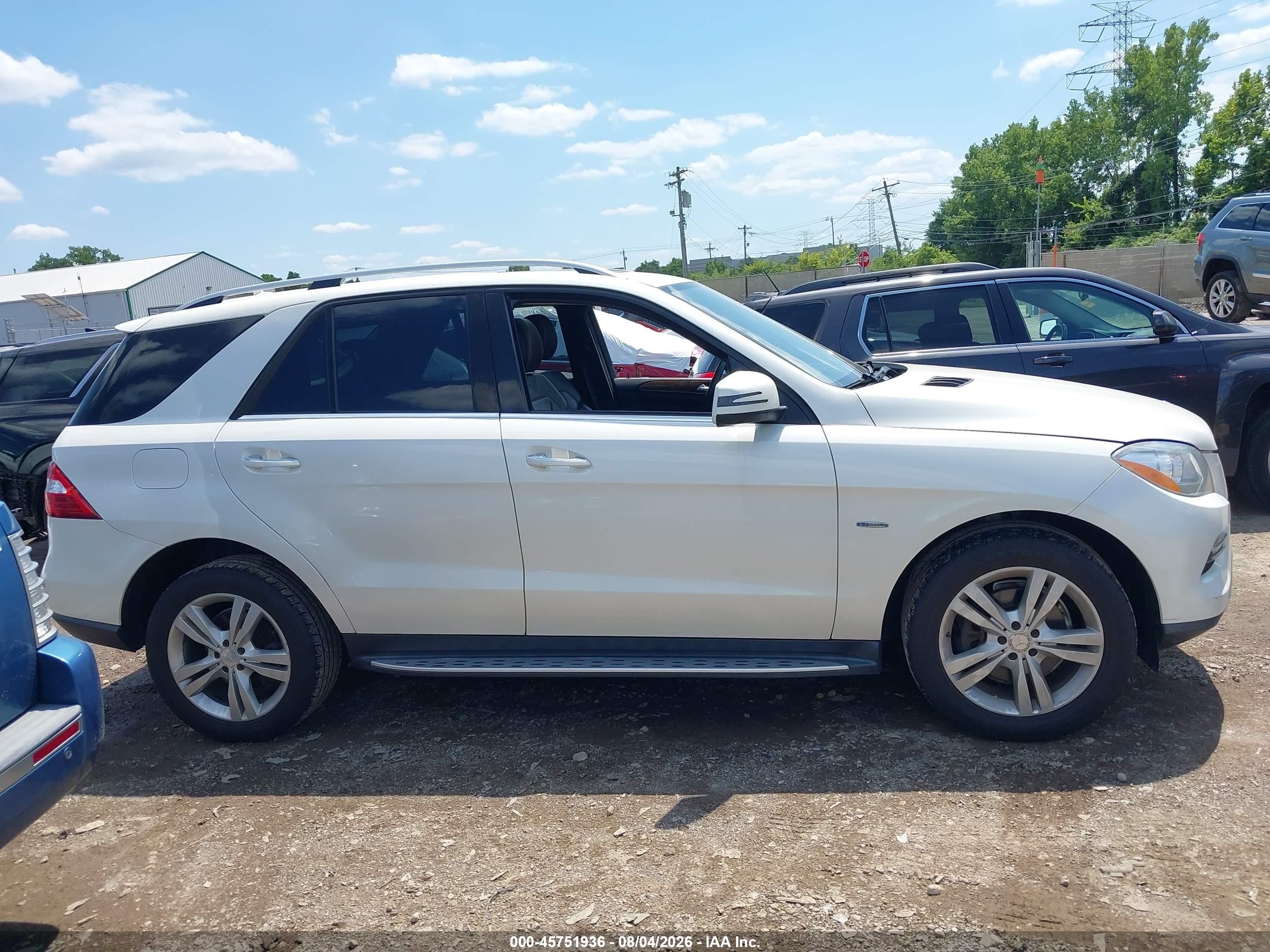 2012 Mercedes-benz Ml 350 4matic White vin: 4JGDA5HB8CA094625