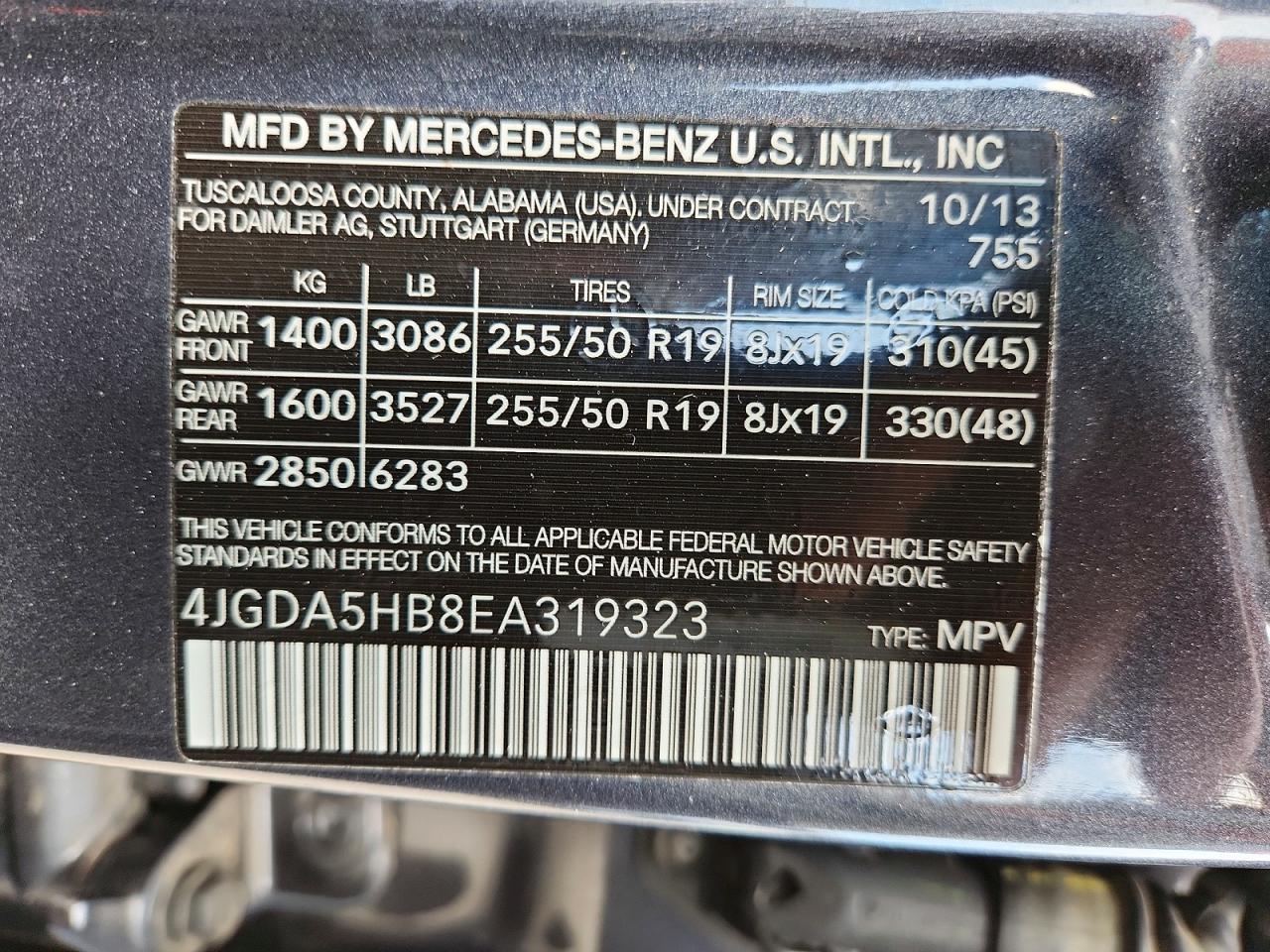 2014 Mercedes-benz Ml 350 4matic Gray vin: 4JGDA5HB8EA319323