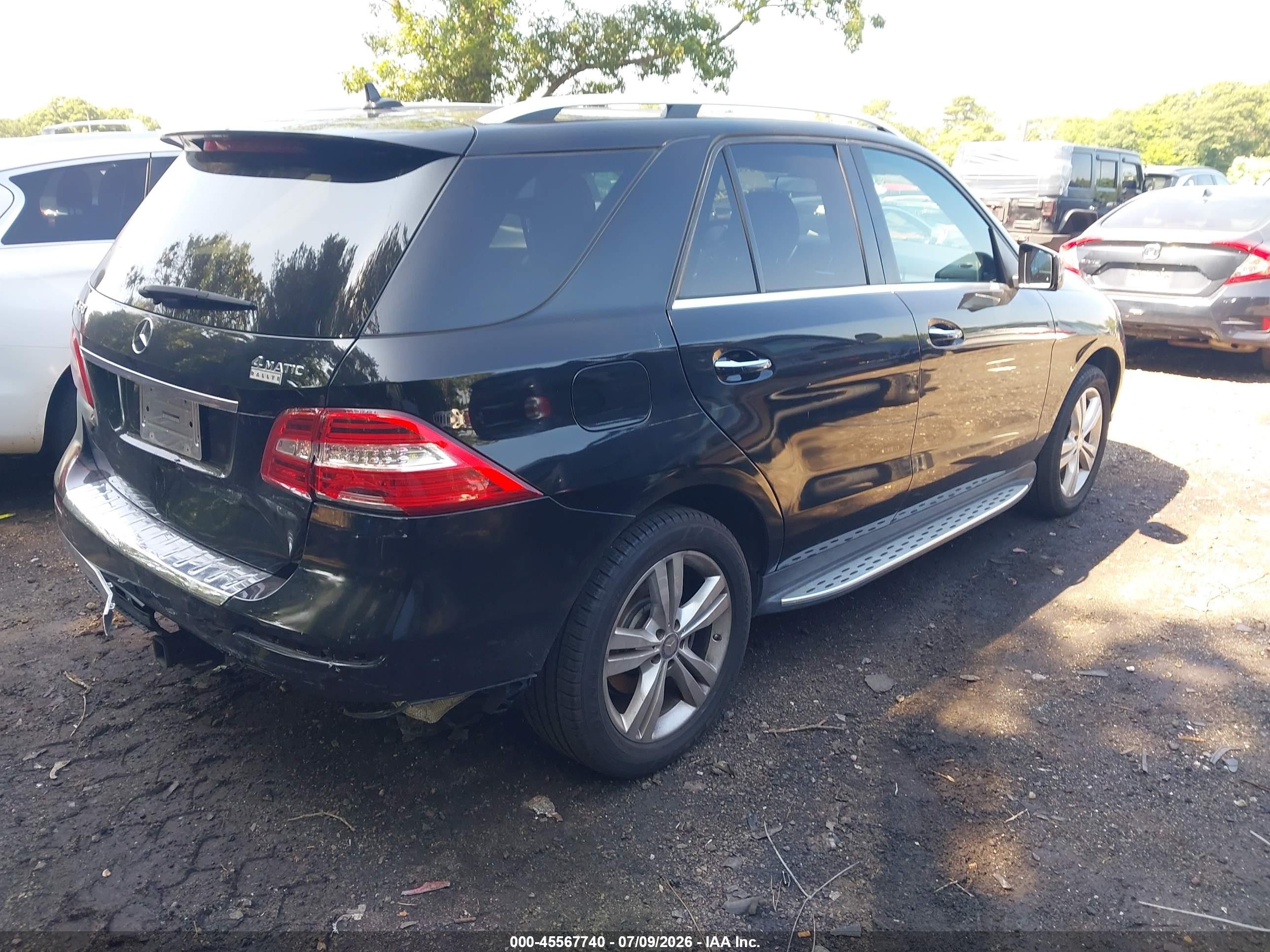 2015 Mercedes-benz Ml 350 4matic Black vin: 4JGDA5HB8FA454867