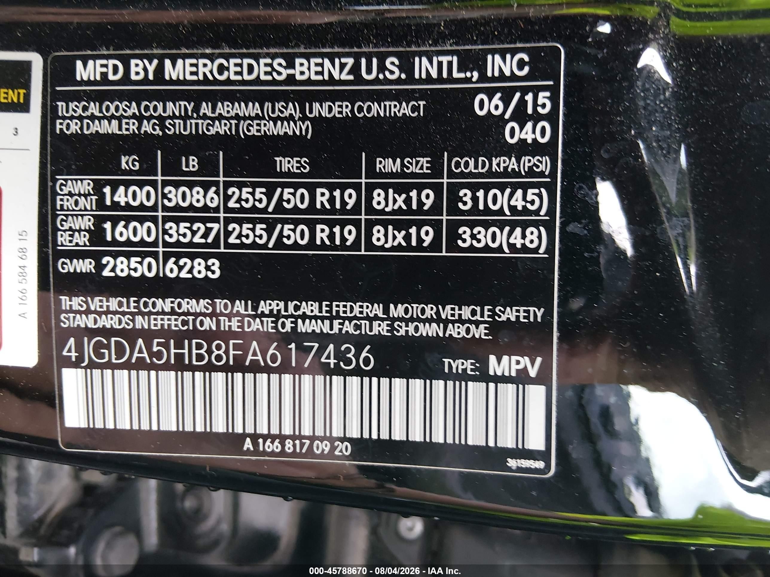 2015 Mercedes-benz Ml 350 4matic Черный vin: 4JGDA5HB8FA617436