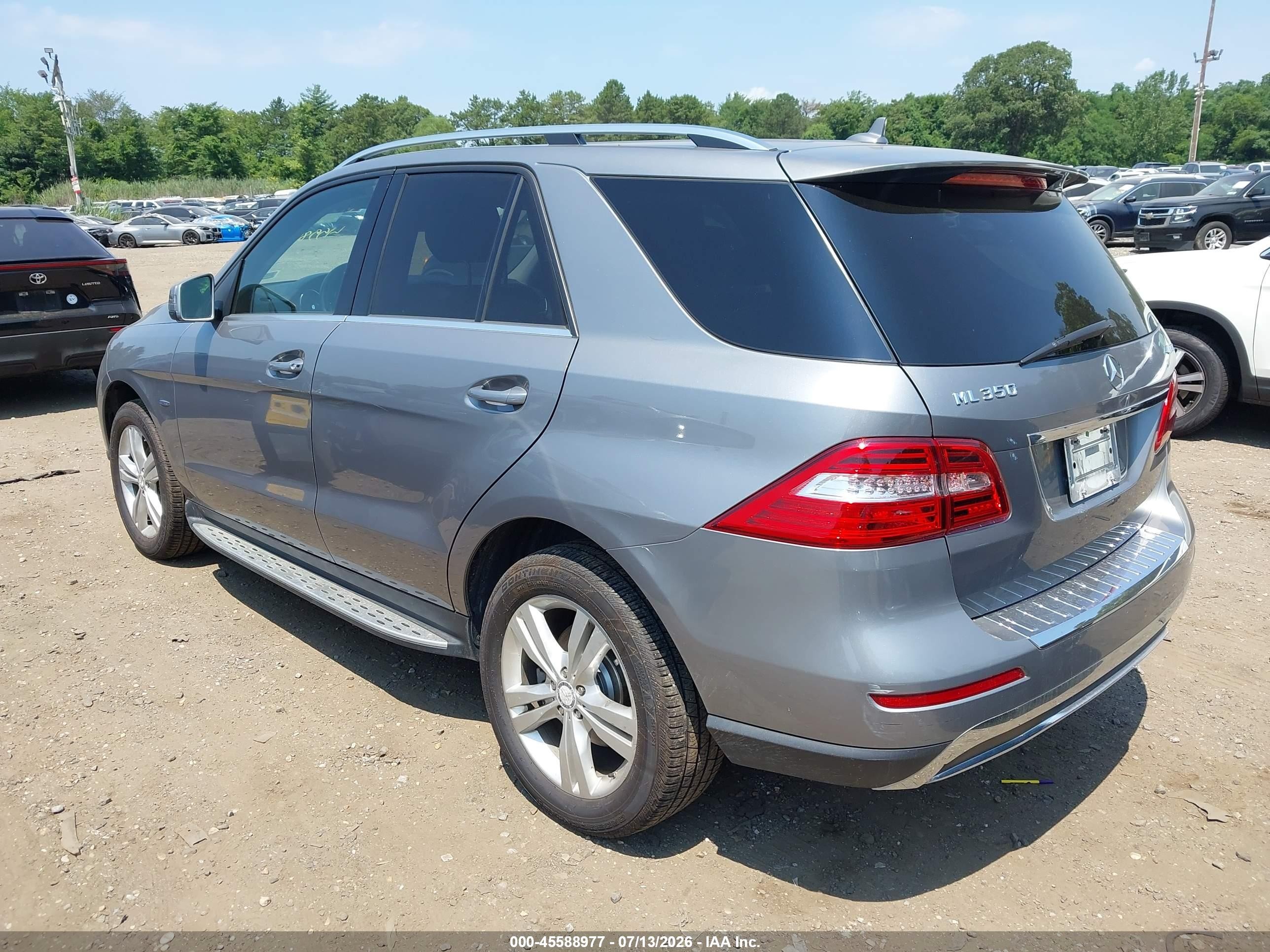 2012 Mercedes-benz Ml 350 4matic Gray vin: 4JGDA5HB9CA001790