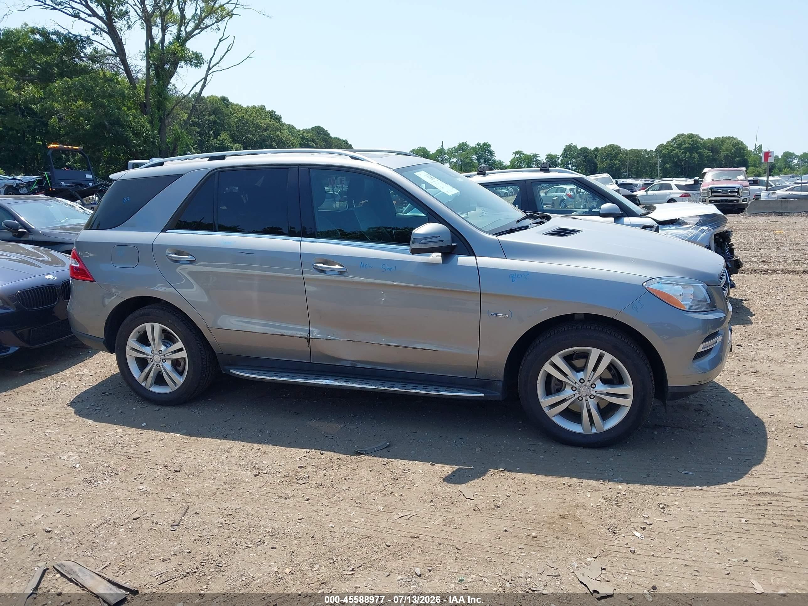2012 Mercedes-benz Ml 350 4matic Gray vin: 4JGDA5HB9CA001790