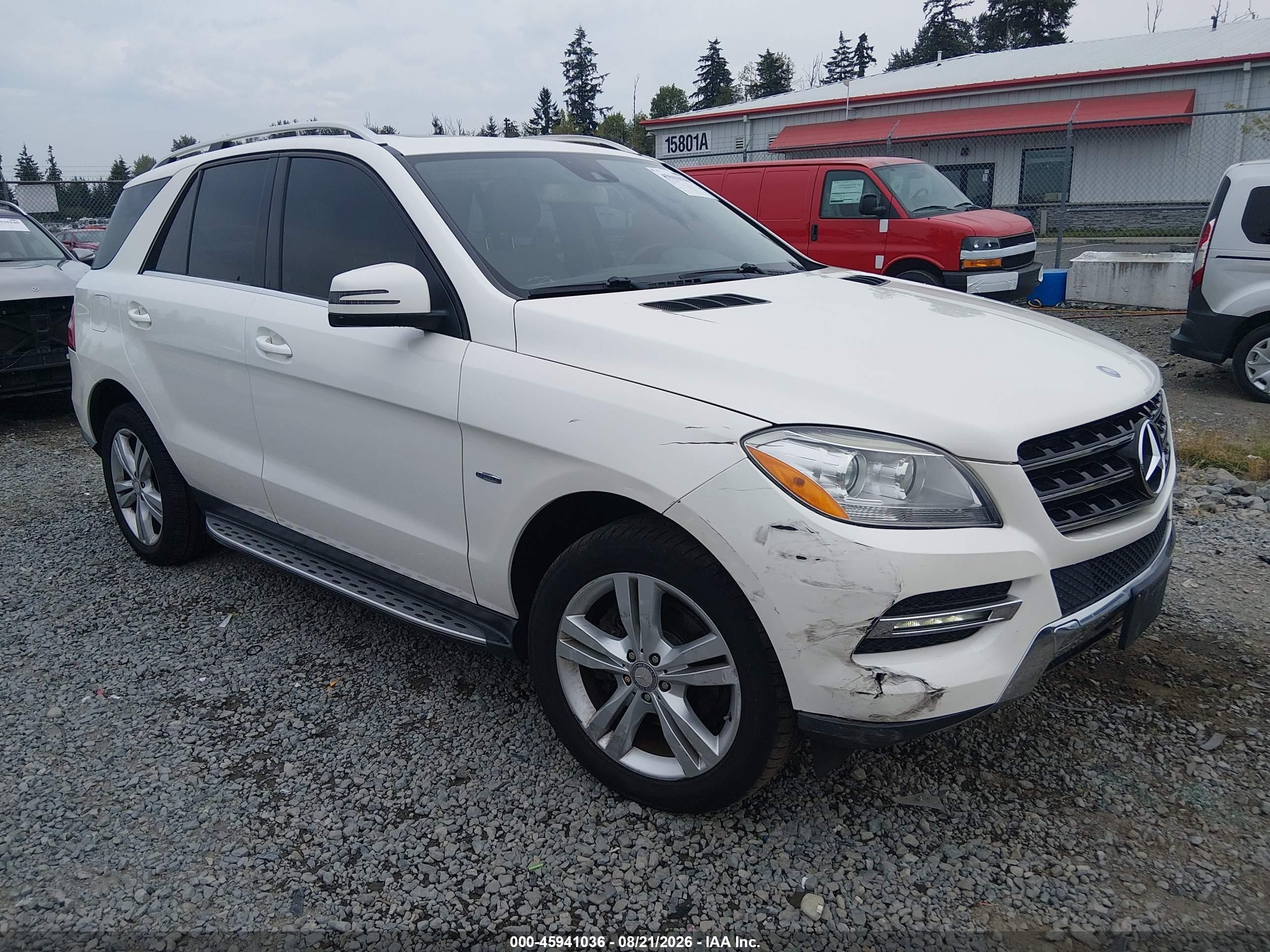 2012 Mercedes-benz Ml 350 4matic White vin: 4JGDA5HB9CA009968