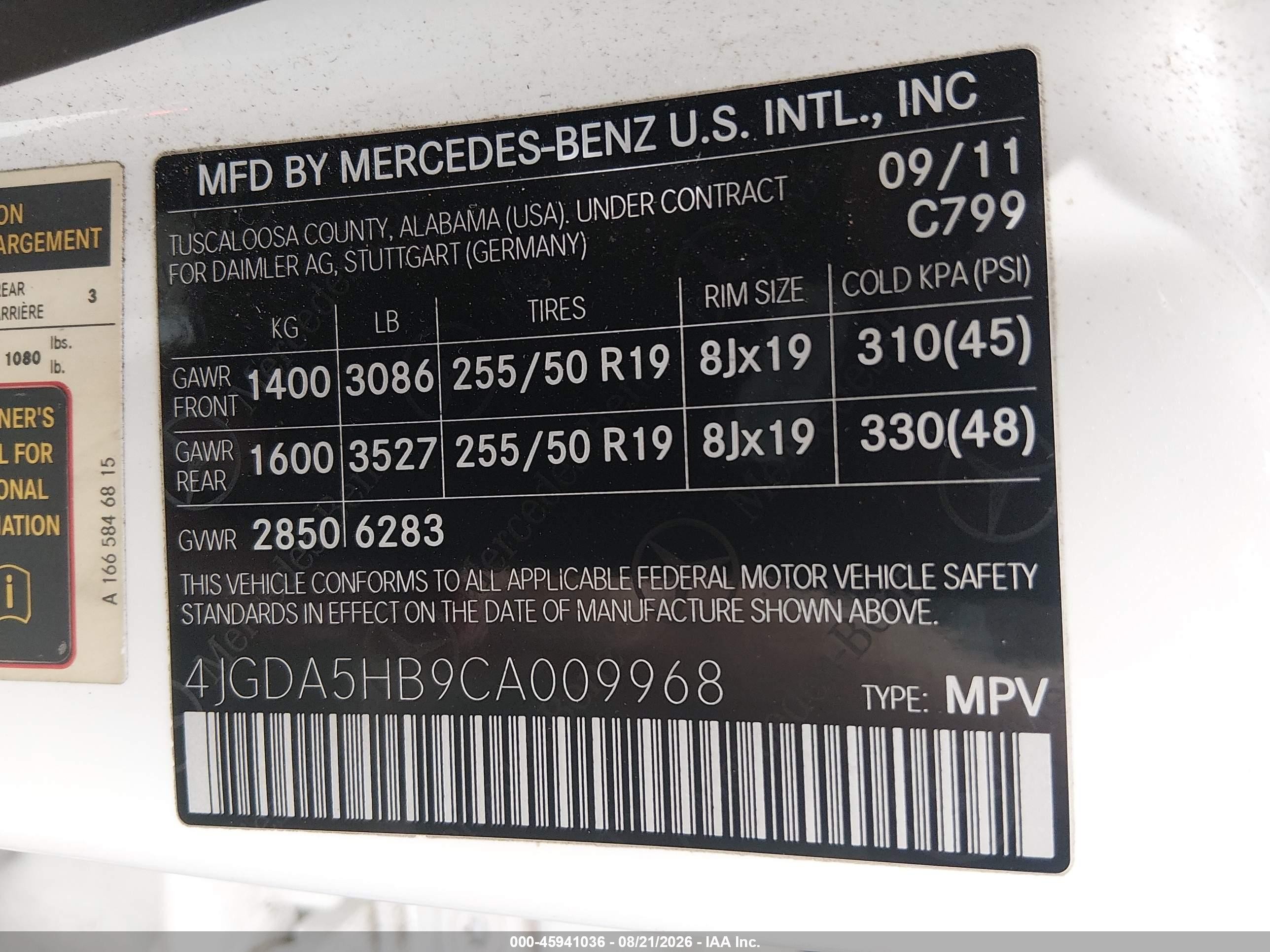 2012 Mercedes-benz Ml 350 4matic White vin: 4JGDA5HB9CA009968