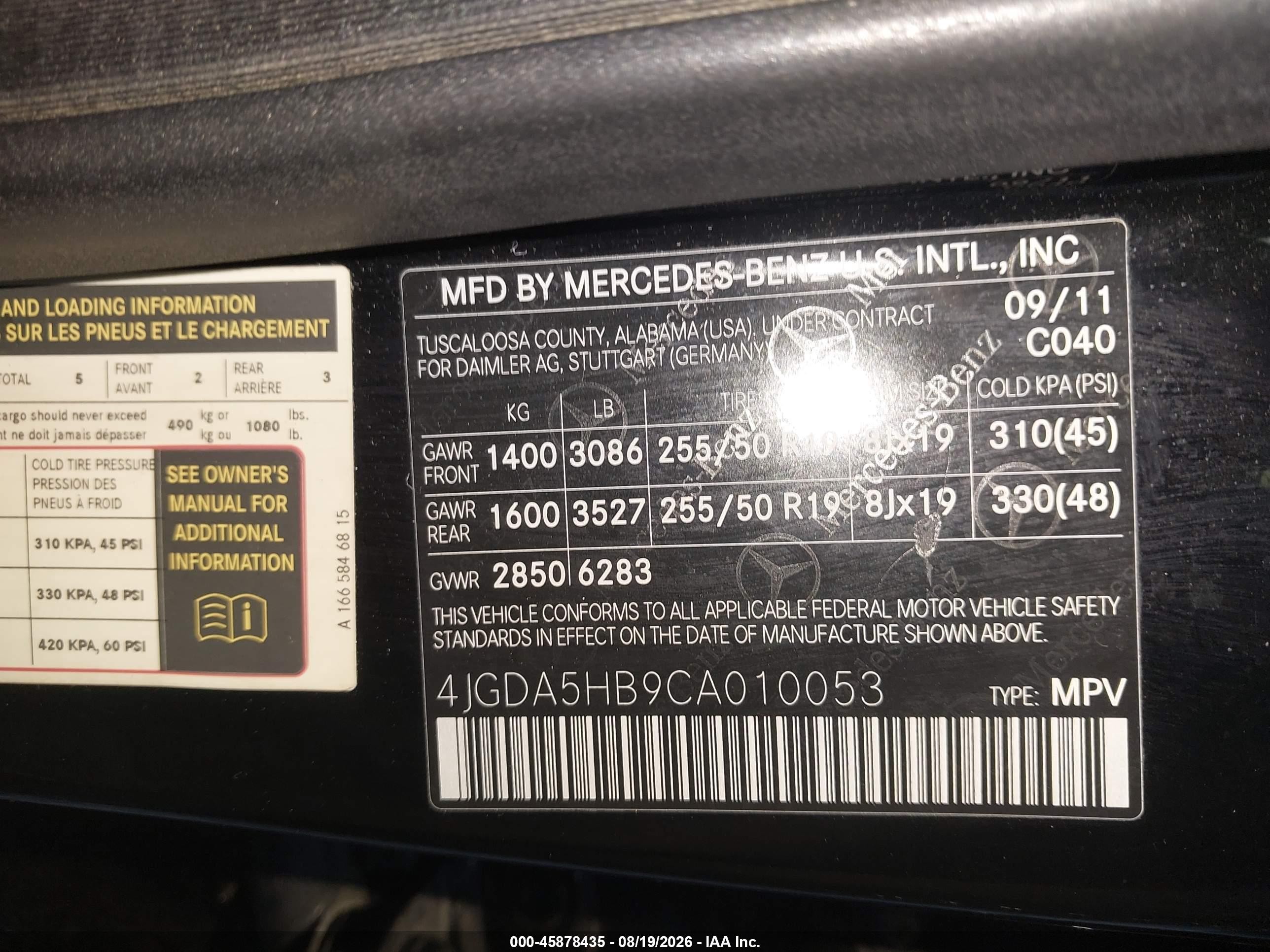 2012 Mercedes-benz Ml 350 4matic Black vin: 4JGDA5HB9CA010053