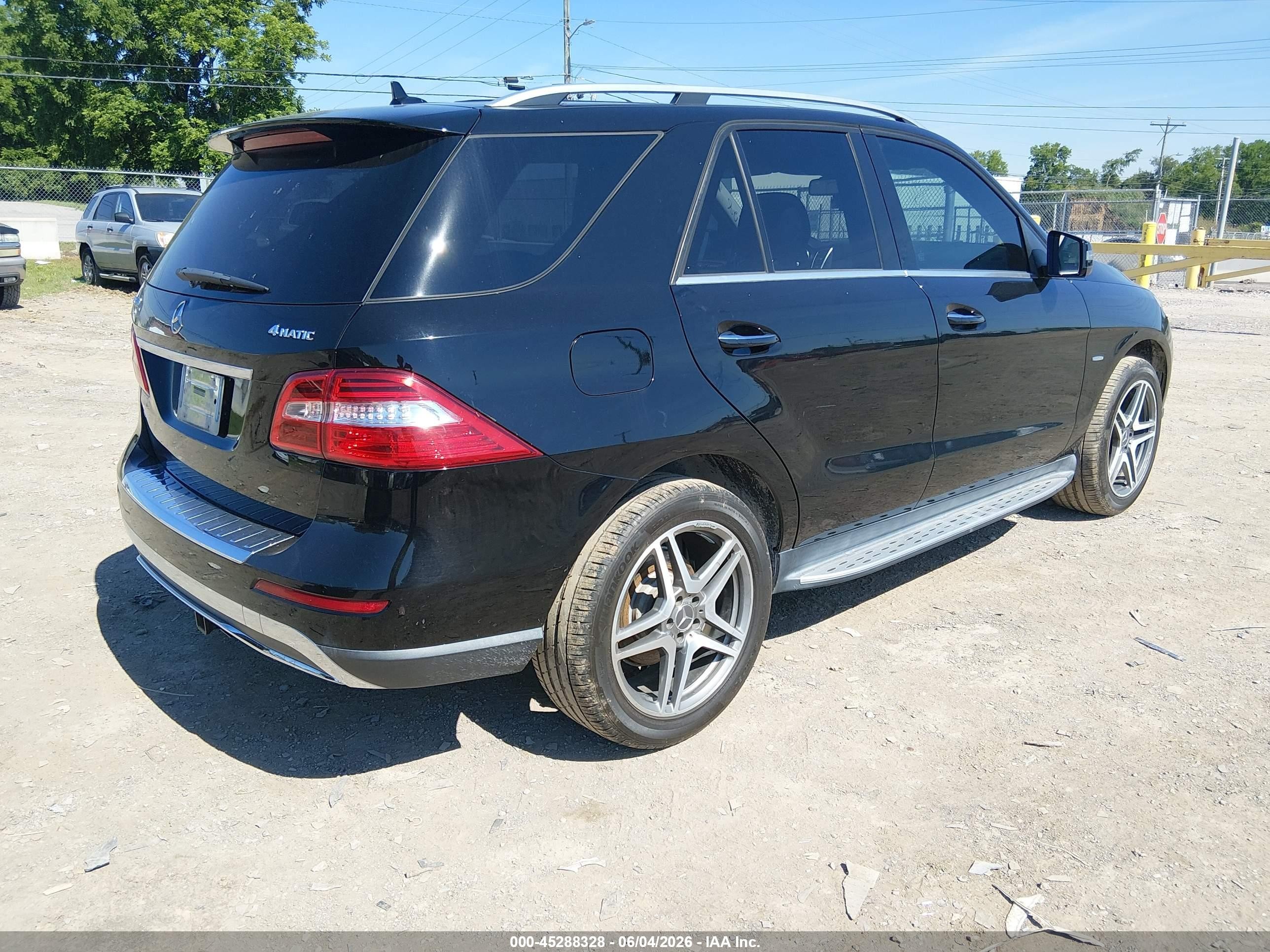 2012 Mercedes-benz Ml 350 4matic Black vin: 4JGDA5HB9CA024258