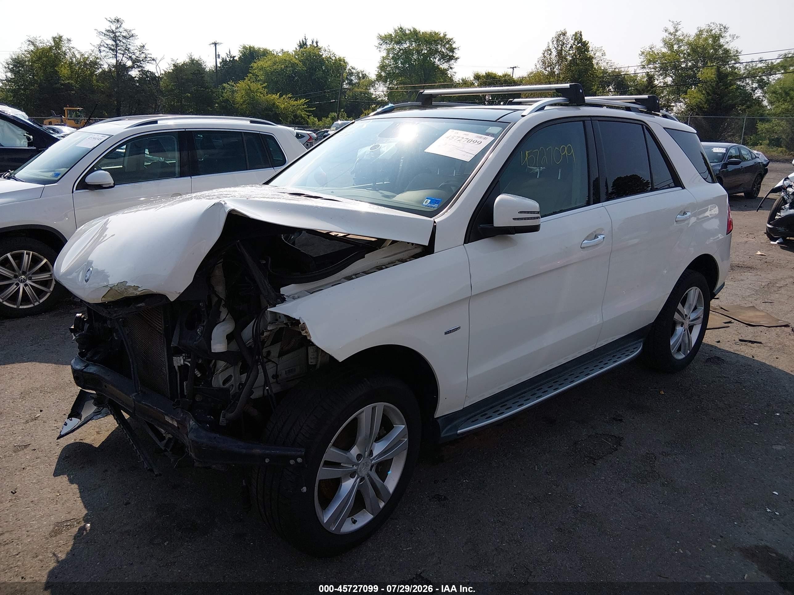 2012 Mercedes-benz Ml 350 4matic White vin: 4JGDA5HB9CA037754