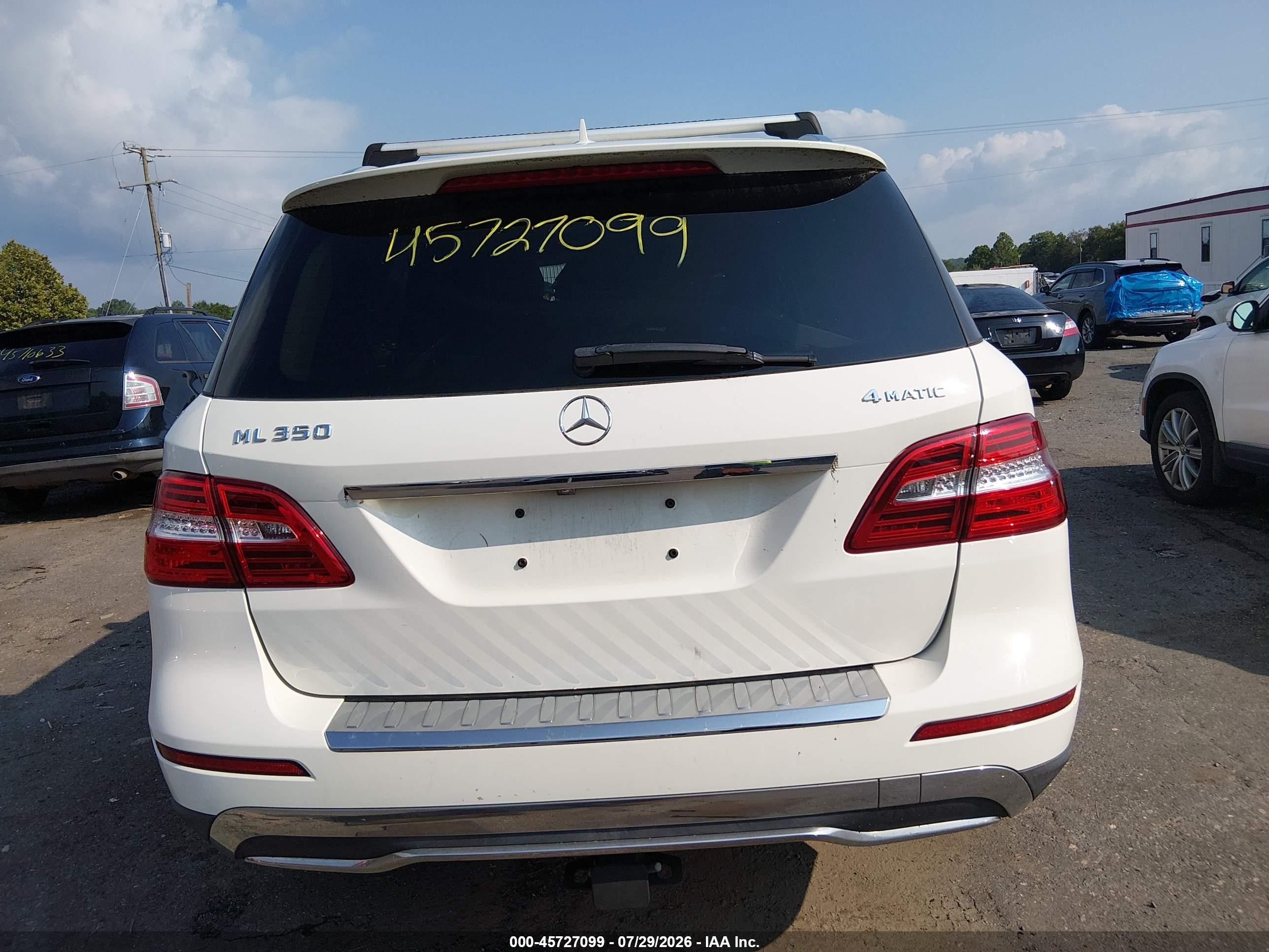 2012 Mercedes-benz Ml 350 4matic White vin: 4JGDA5HB9CA037754