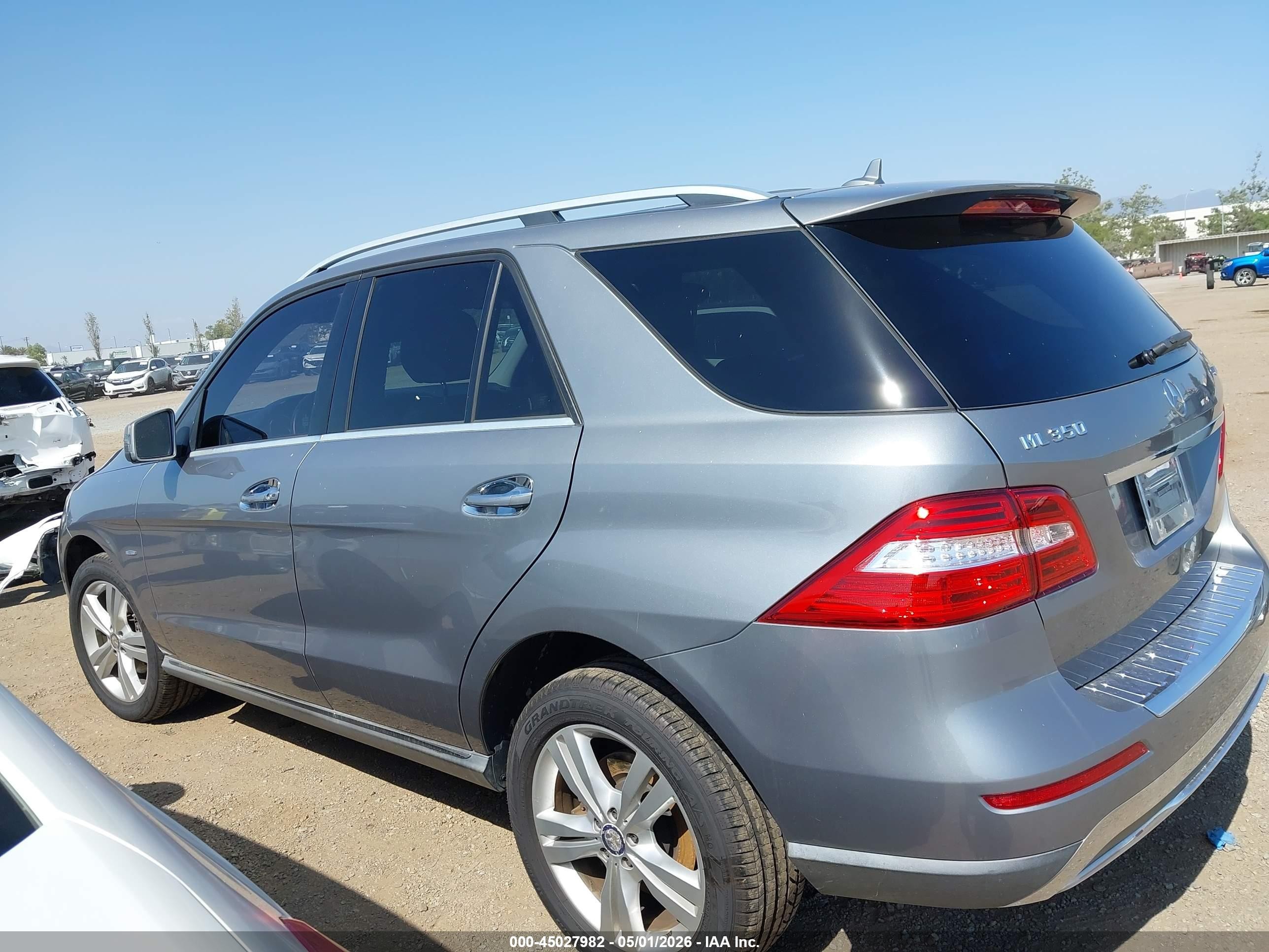 2012 Mercedes-benz Ml 350 4matic Серый vin: 4JGDA5HB9CA079342