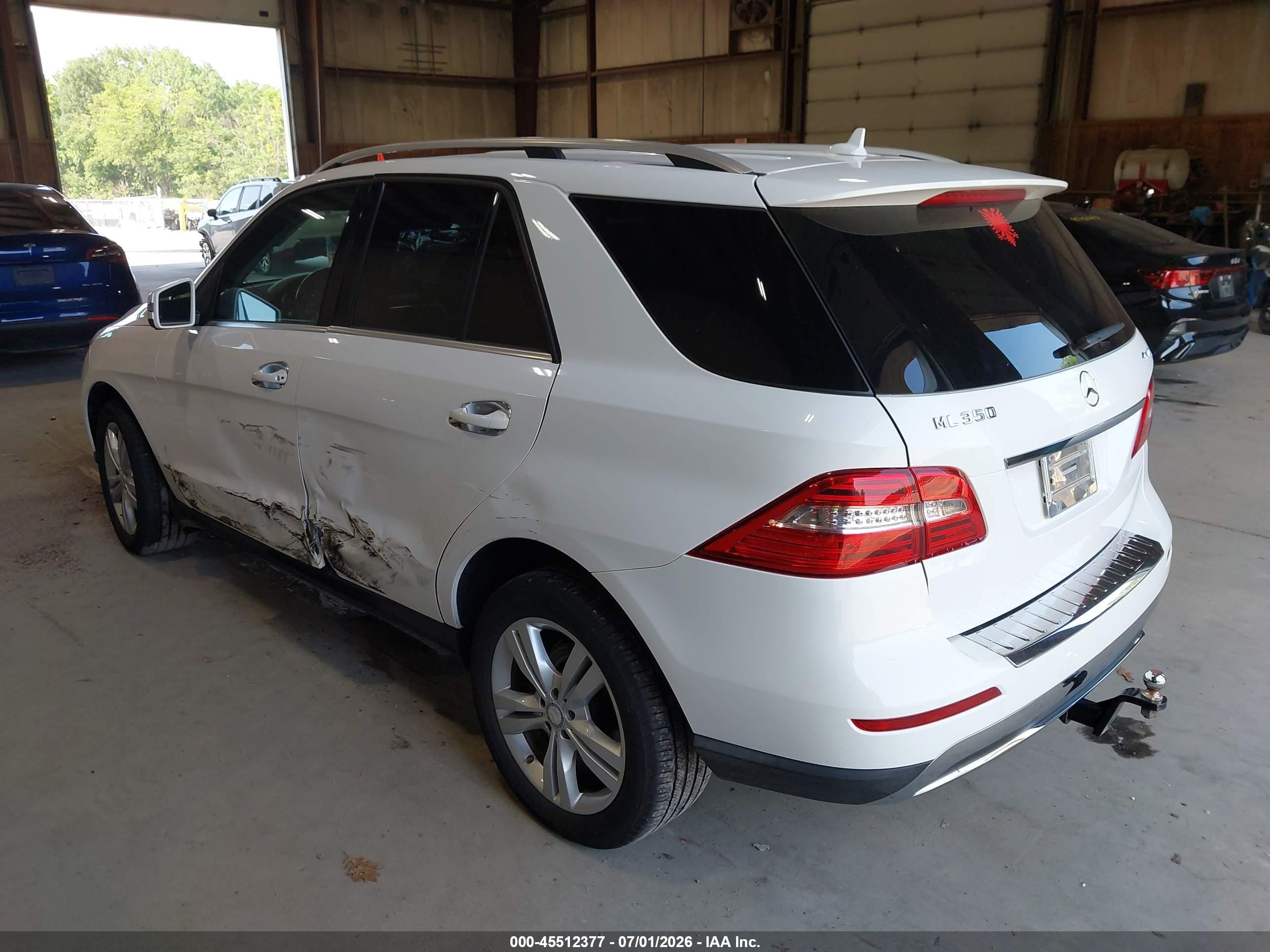 2014 Mercedes-benz Ml 350 4matic White vin: 4JGDA5HB9EA313627
