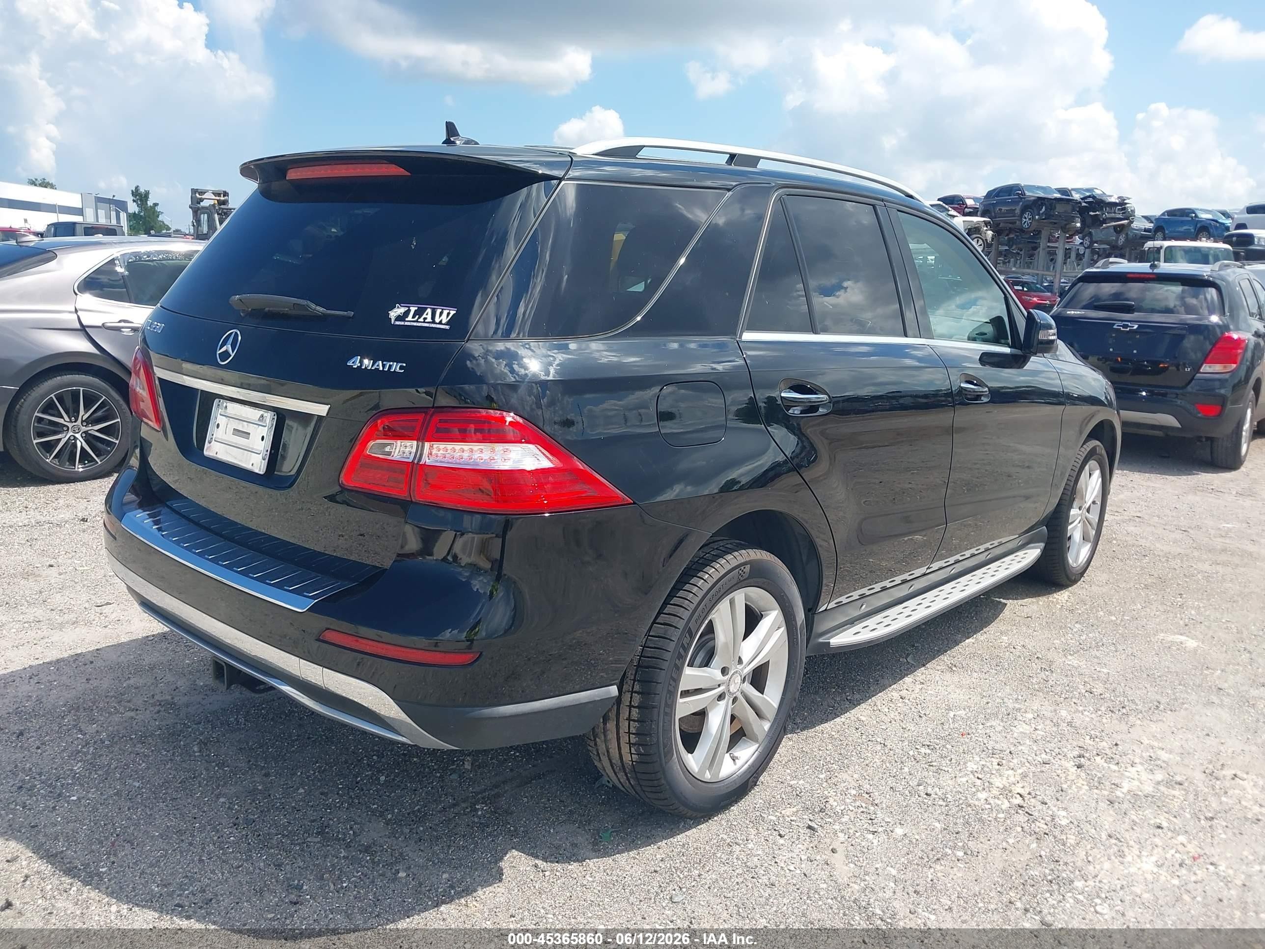 2014 Mercedes-benz Ml 350 4matic Black vin: 4JGDA5HB9EA391017