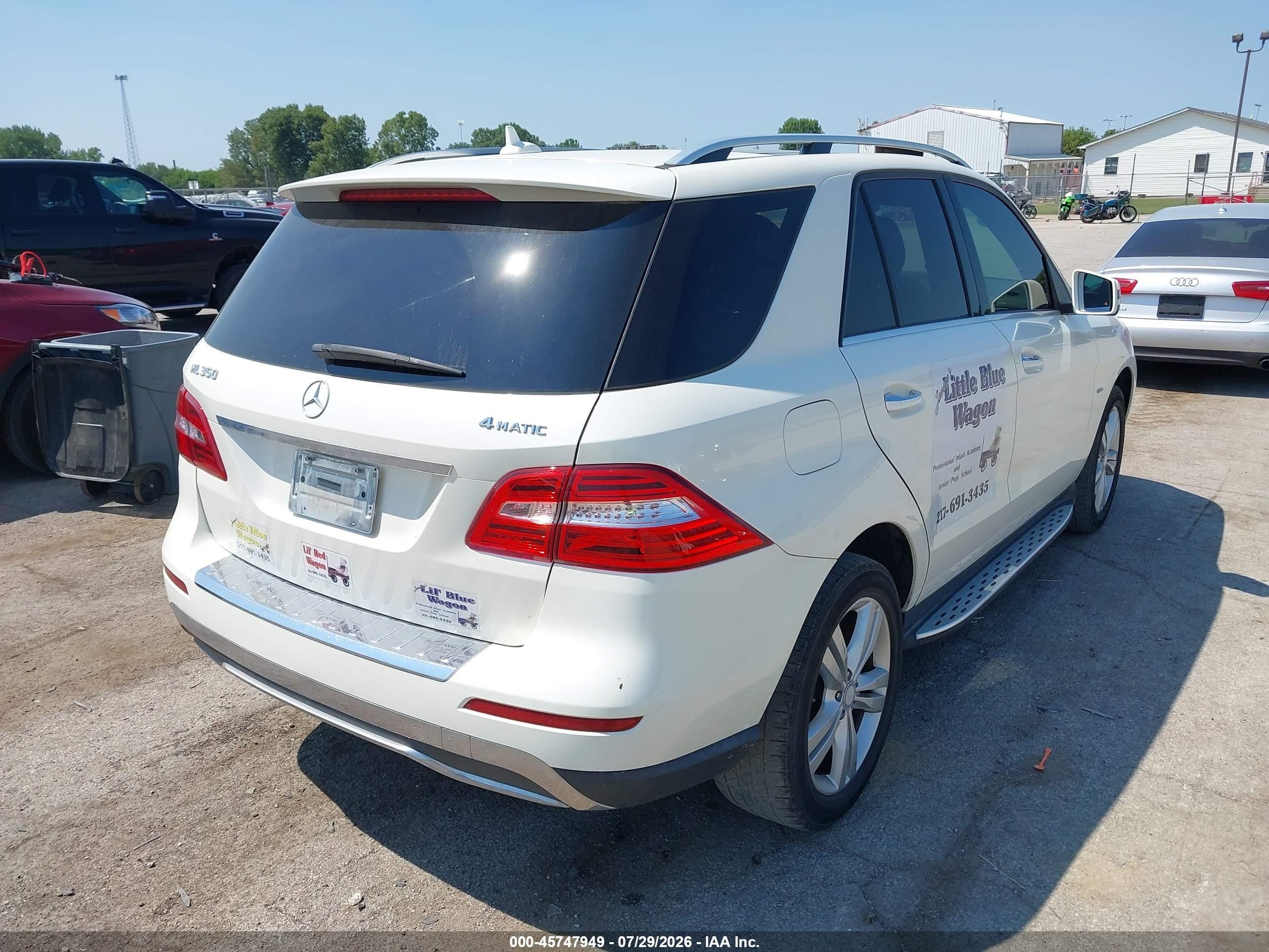 2012 Mercedes-benz Ml 350 4matic White vin: 4JGDA5HBXCA012913