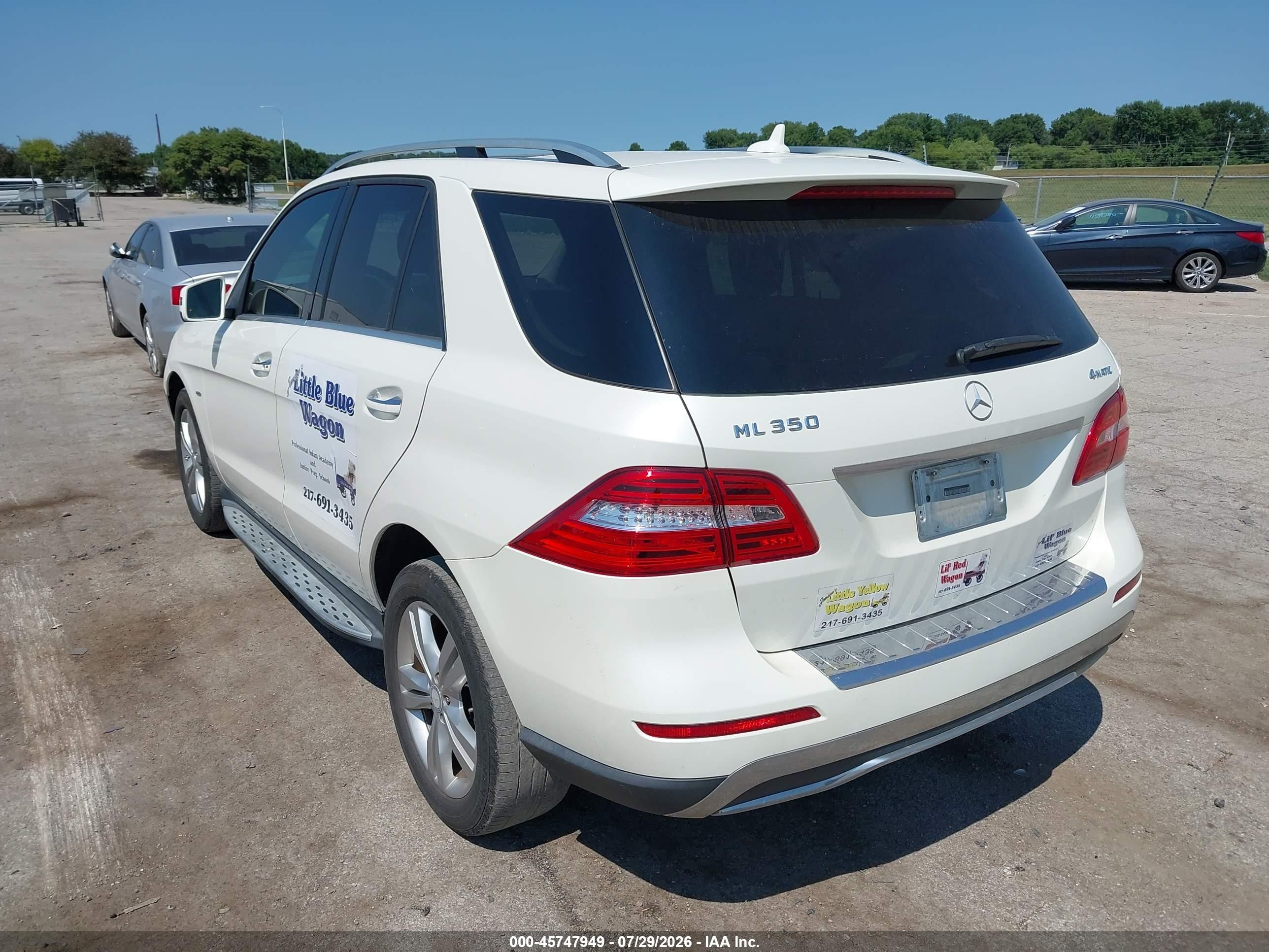 2012 Mercedes-benz Ml 350 4matic White vin: 4JGDA5HBXCA012913