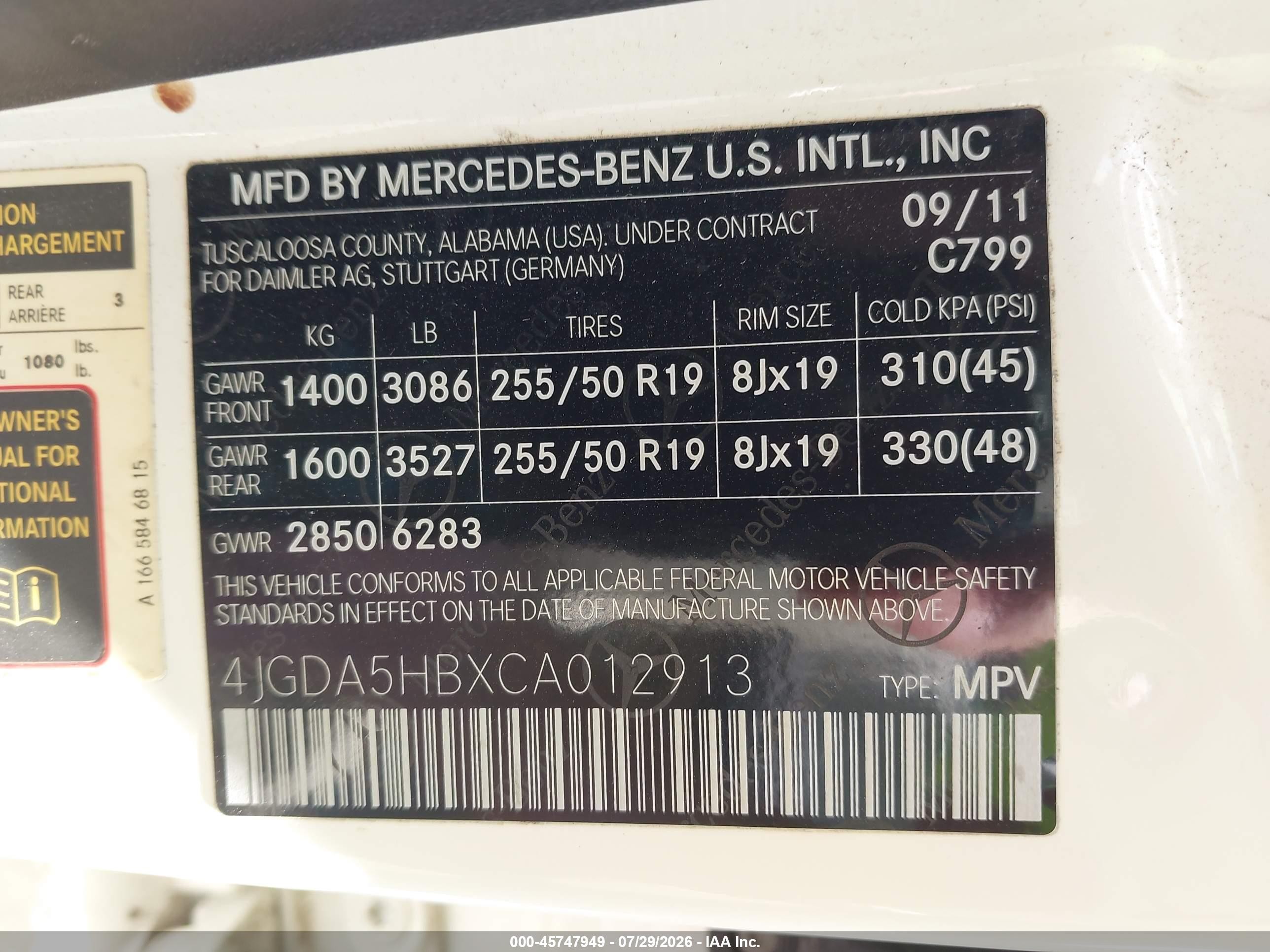 2012 Mercedes-benz Ml 350 4matic White vin: 4JGDA5HBXCA012913