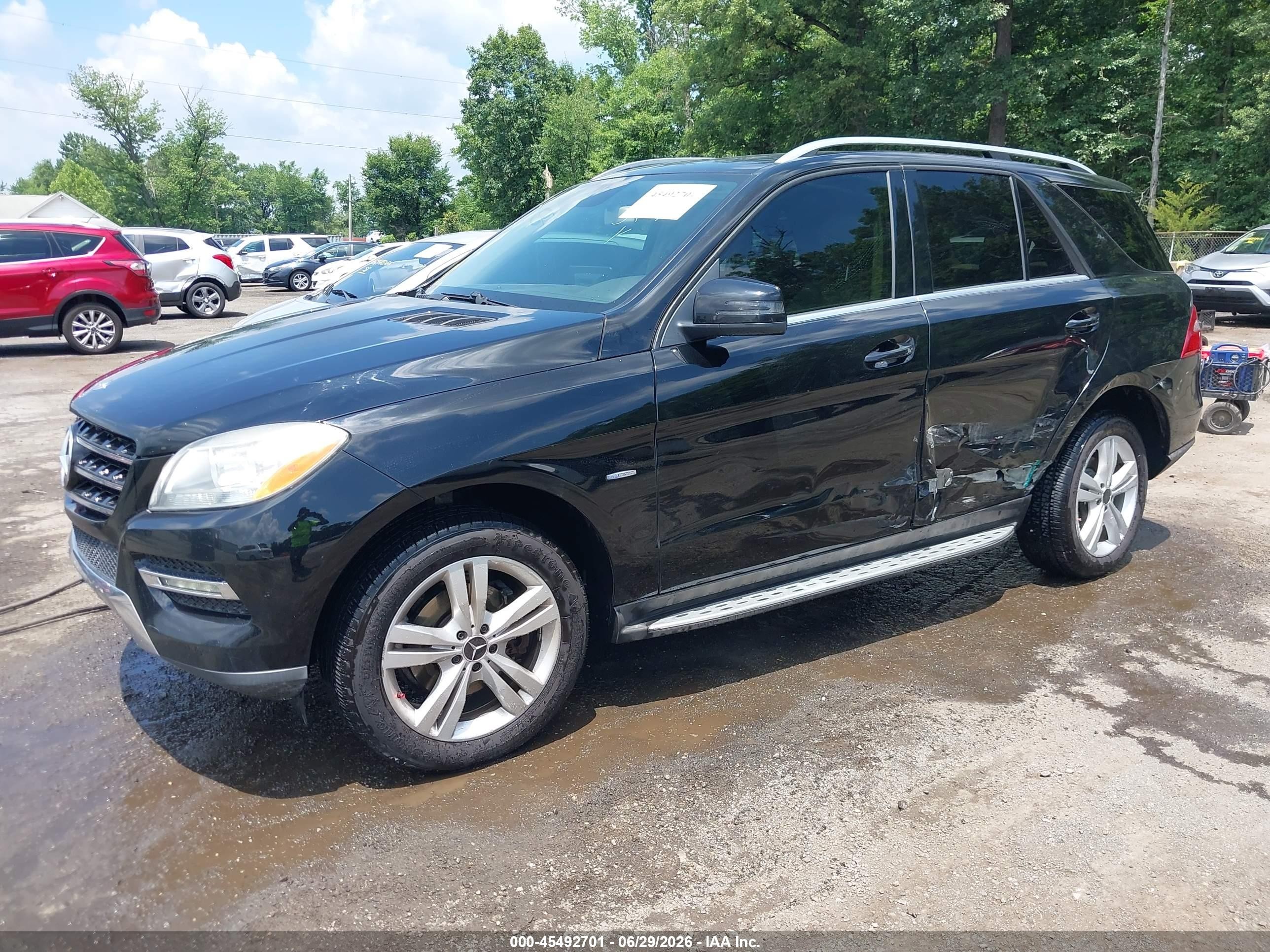 2012 Mercedes-benz Ml 350 4matic Black vin: 4JGDA5HBXCA019327
