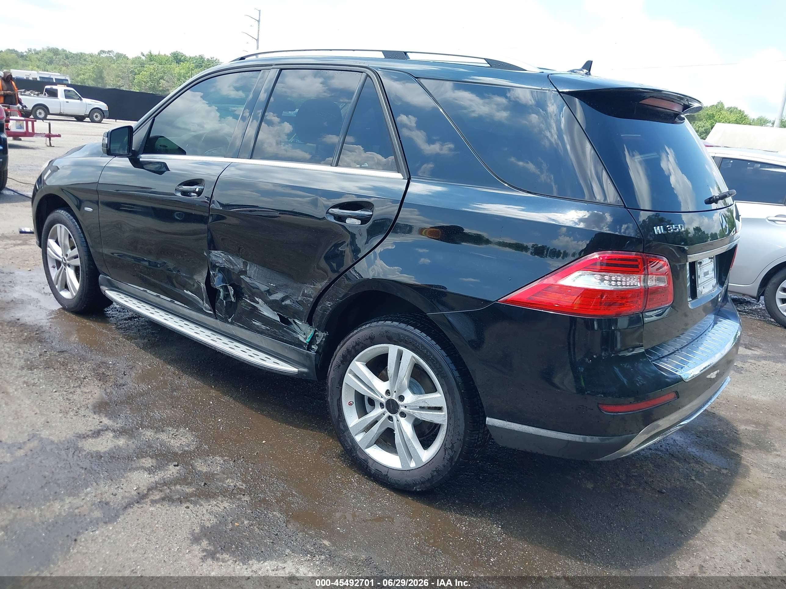 2012 Mercedes-benz Ml 350 4matic Black vin: 4JGDA5HBXCA019327