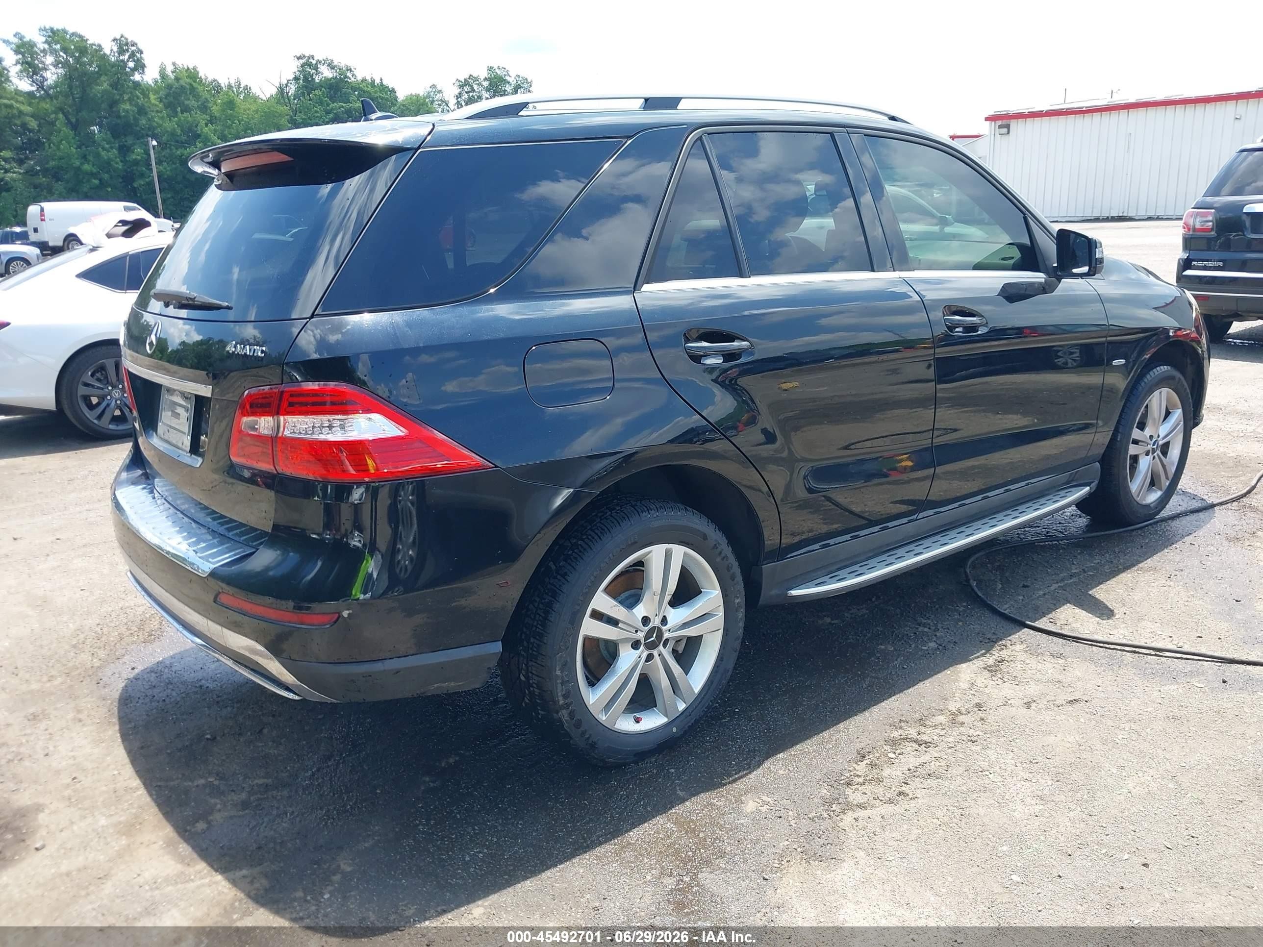 2012 Mercedes-benz Ml 350 4matic Black vin: 4JGDA5HBXCA019327