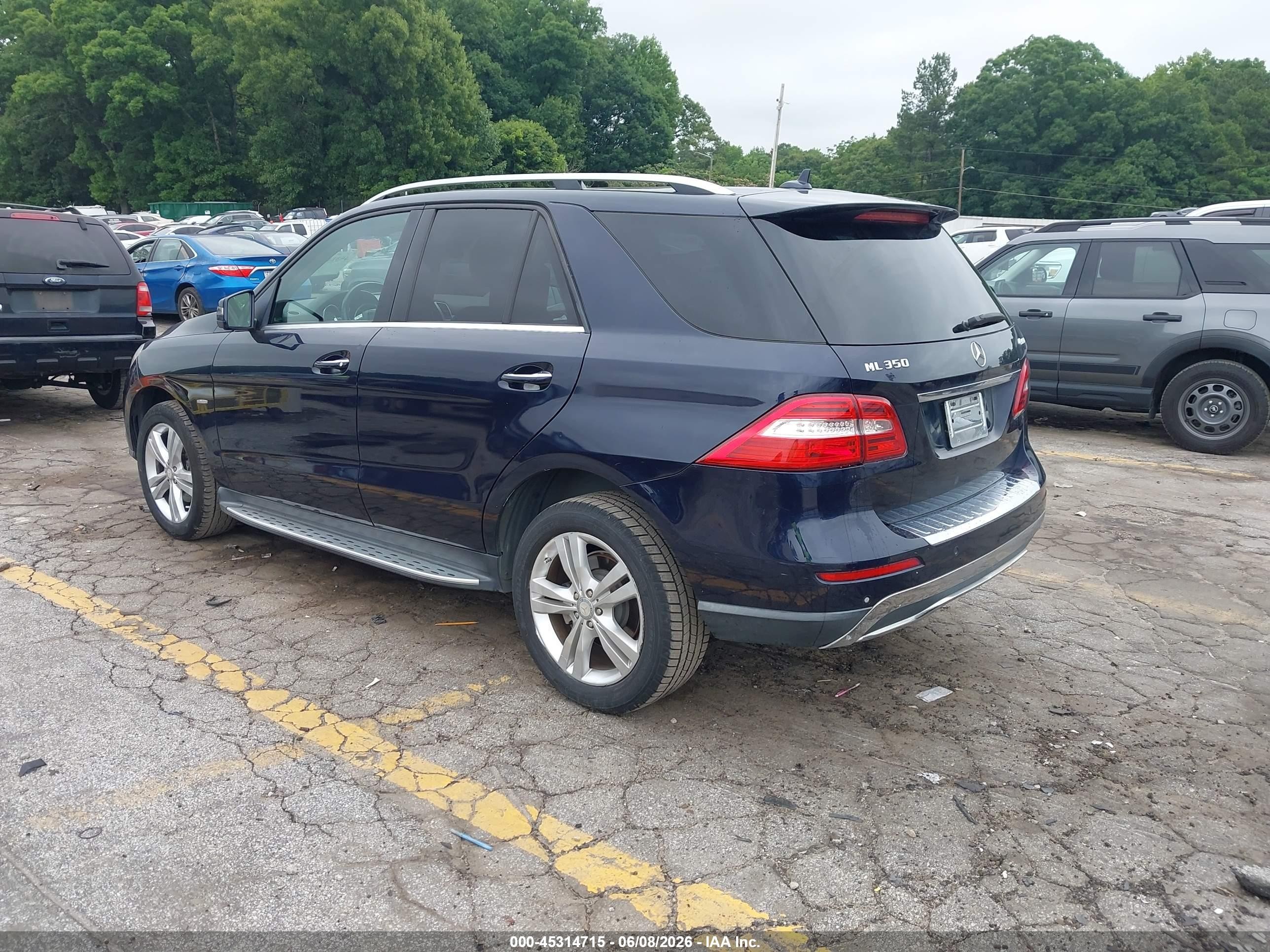 2012 Mercedes-benz Ml 350 4matic Dark Blue vin: 4JGDA5HBXCA024477