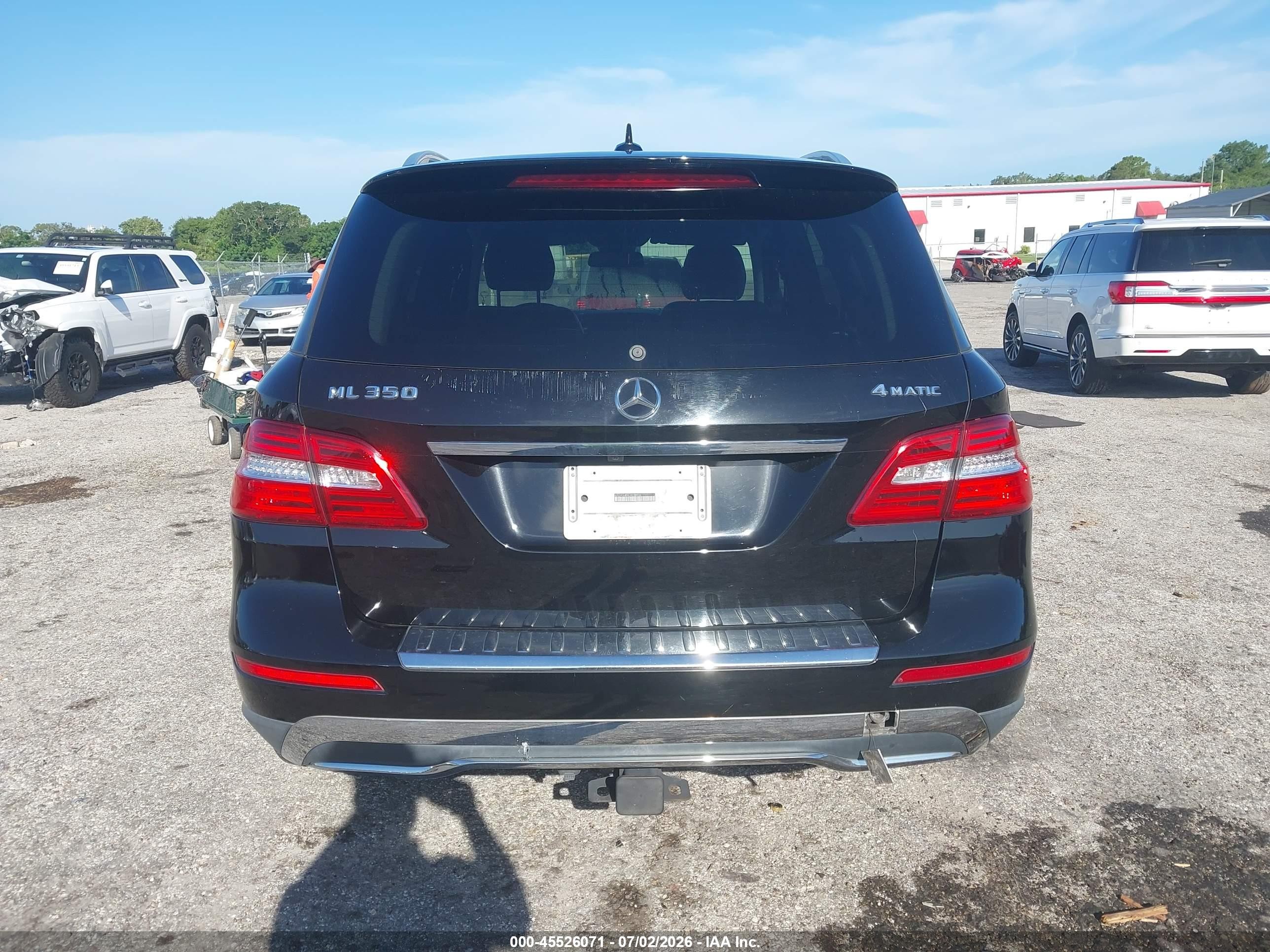 2012 Mercedes-benz Ml 350 4matic Black vin: 4JGDA5HBXCA038606