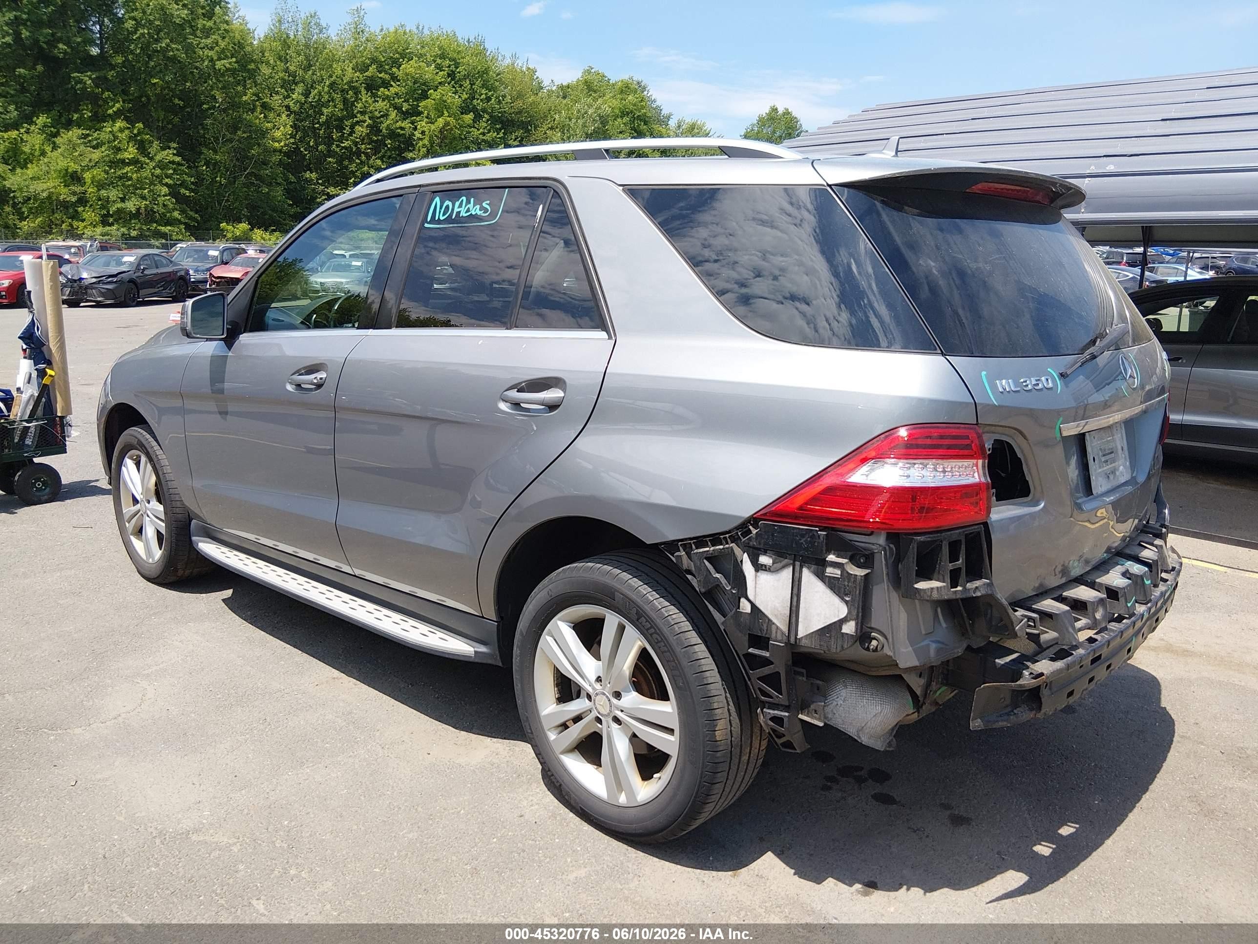 2013 Mercedes-benz Ml 350 4matic Gray vin: 4JGDA5HBXDA200347
