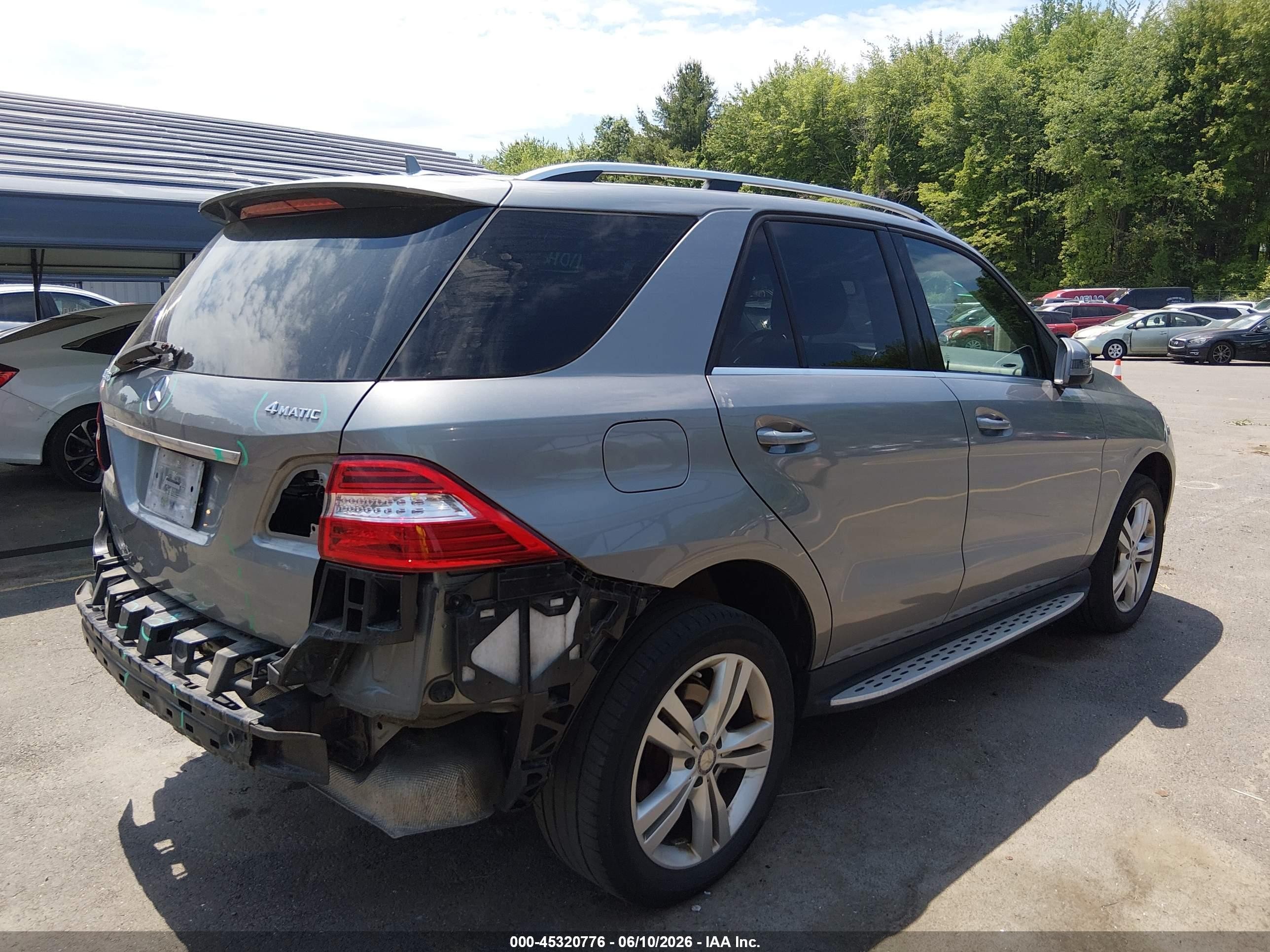 2013 Mercedes-benz Ml 350 4matic Gray vin: 4JGDA5HBXDA200347