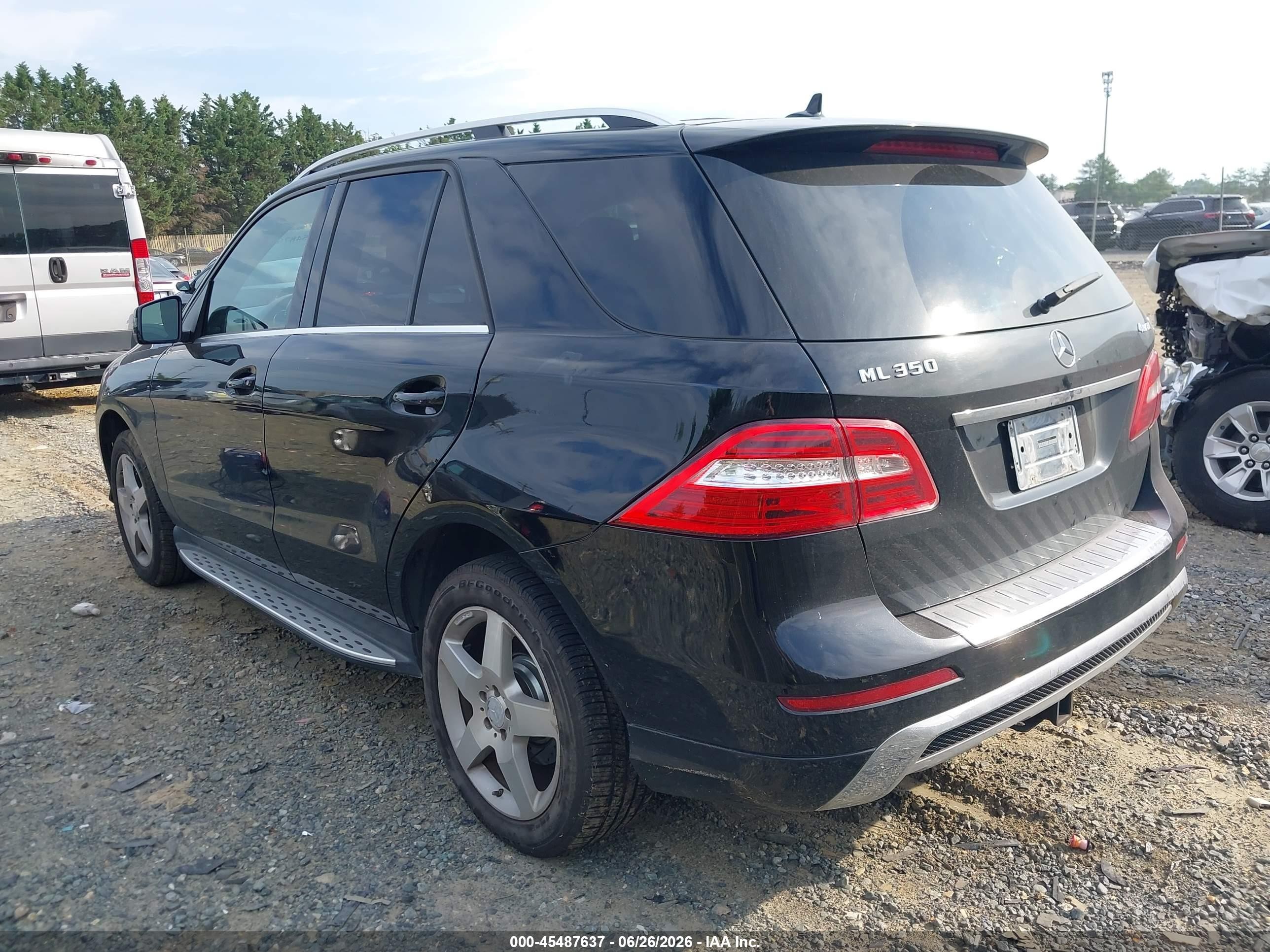 2014 Mercedes-benz Ml 350 4matic Black vin: 4JGDA5HBXEA268990