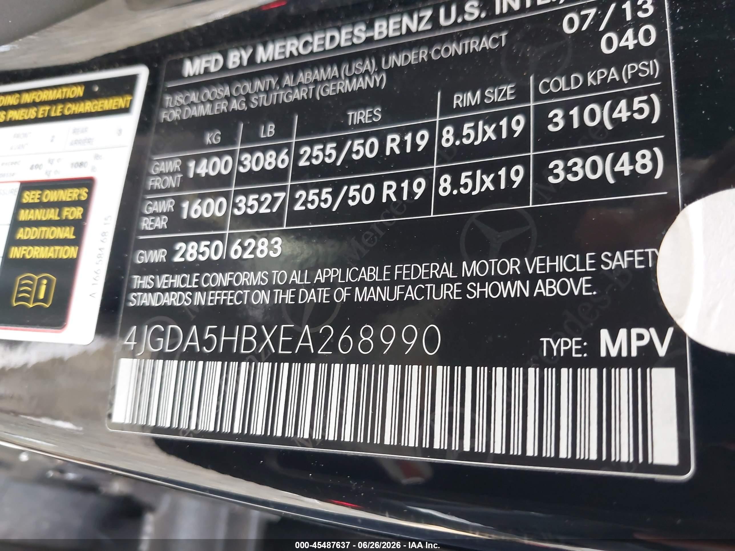 2014 Mercedes-benz Ml 350 4matic Black vin: 4JGDA5HBXEA268990