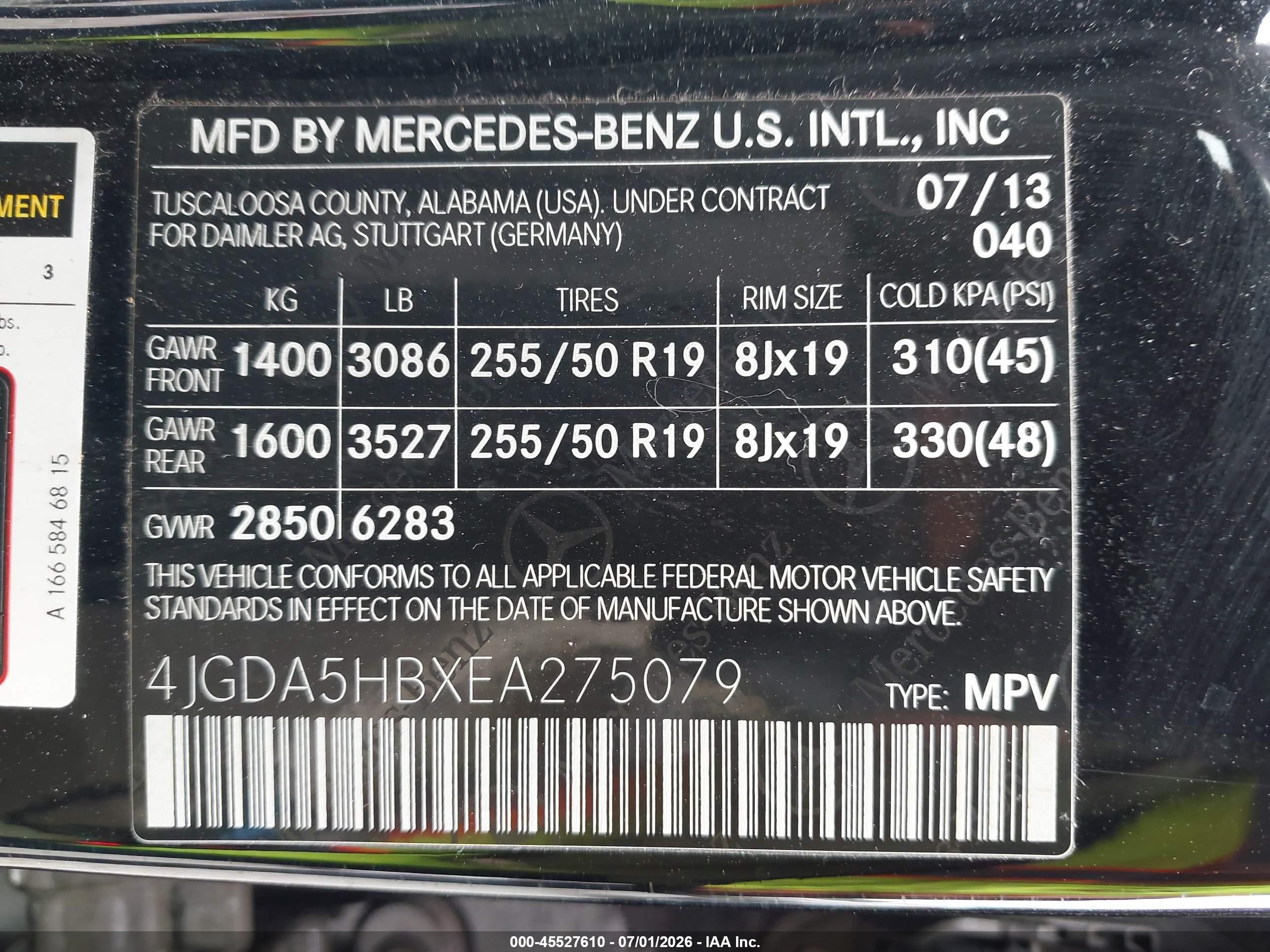 2014 Mercedes-benz Ml 350 4matic Black vin: 4JGDA5HBXEA275079