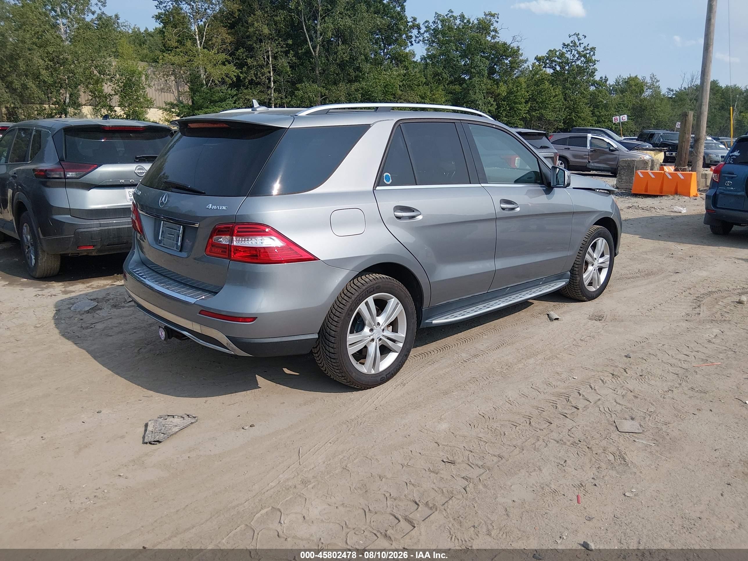 2014 Mercedes-benz Ml 350 4matic Gray vin: 4JGDA5HBXEA276068