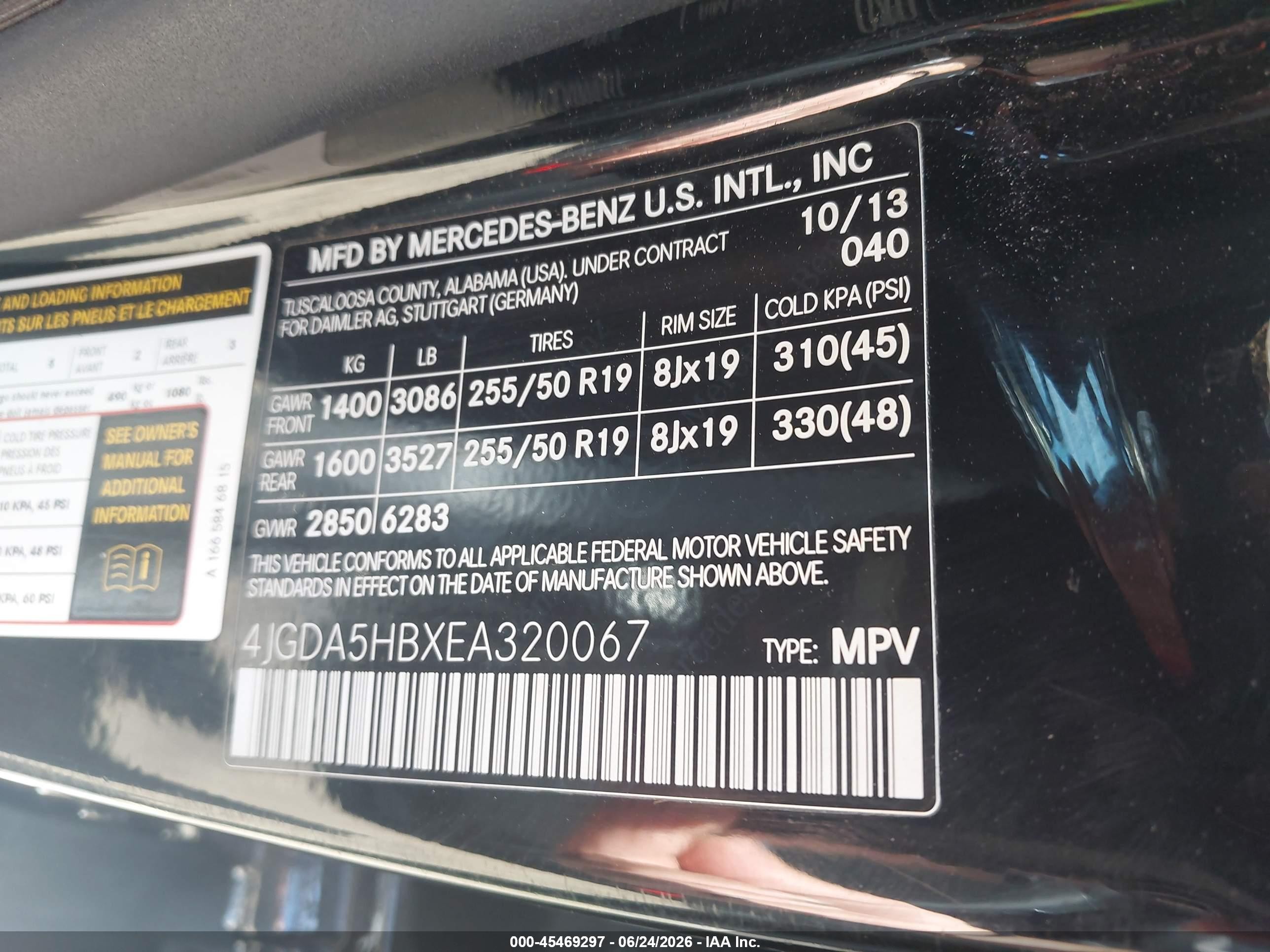 2014 Mercedes-benz Ml 350 4matic Black vin: 4JGDA5HBXEA320067
