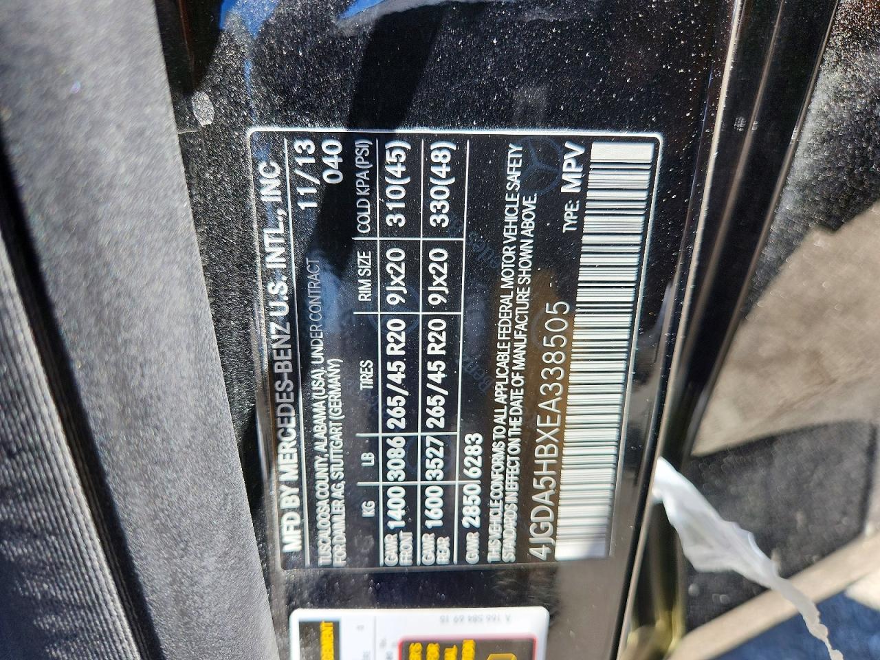 2014 Mercedes-benz Ml 350 4matic Черный vin: 4JGDA5HBXEA338505