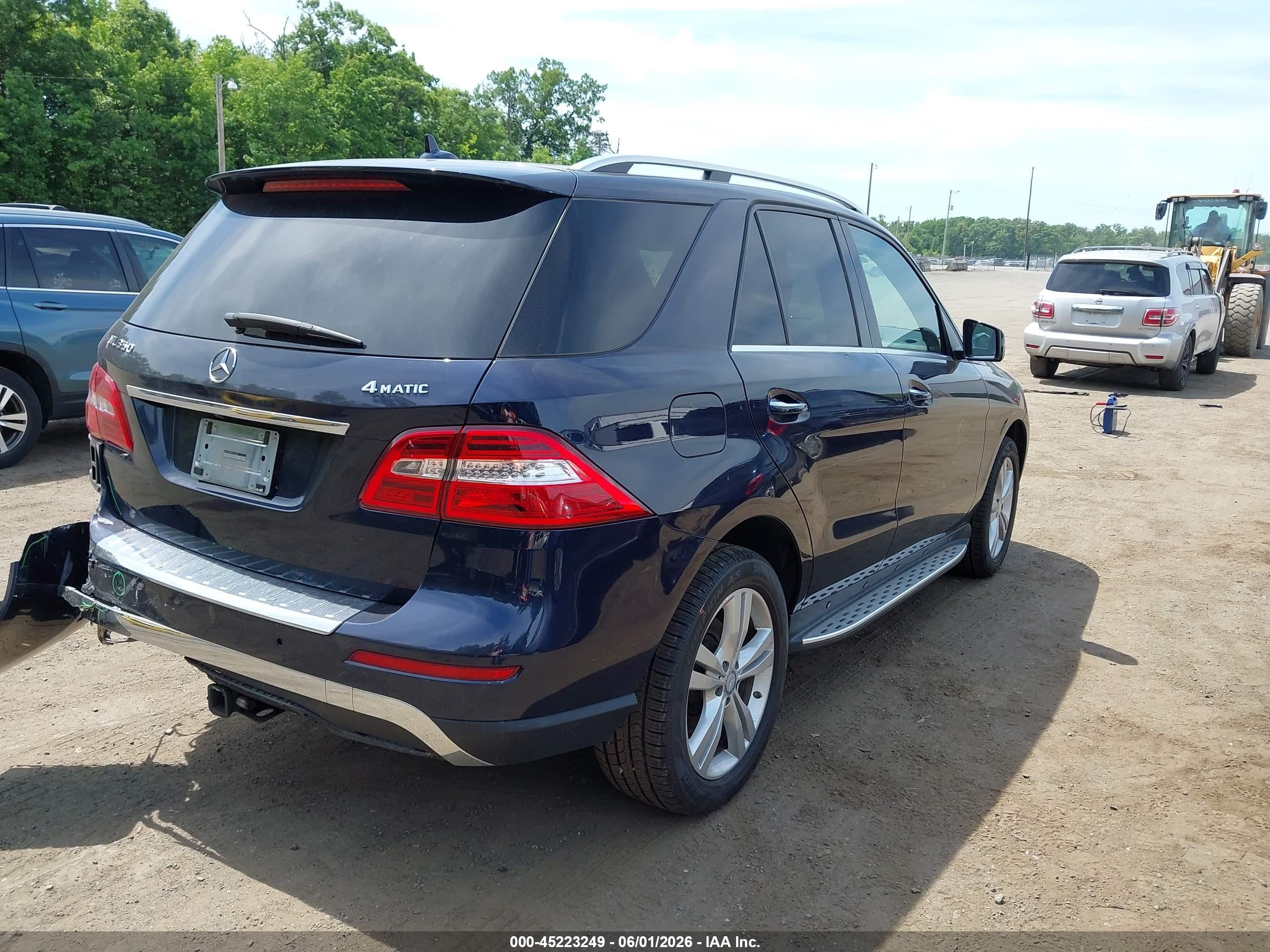 2015 Mercedes-benz Ml 350 4matic Blue vin: 4JGDA5HBXFA497638