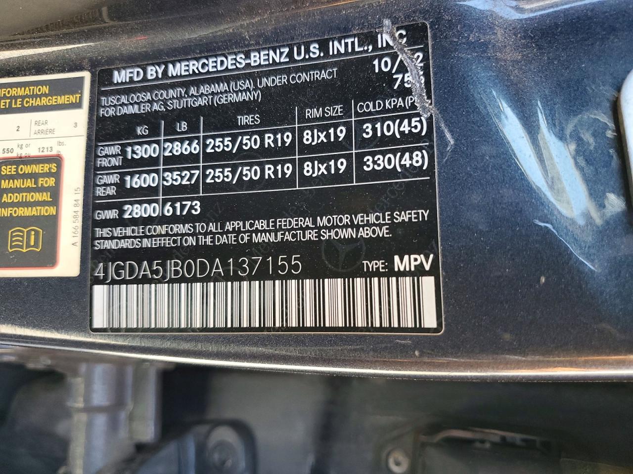 2013 Mercedes-benz Ml 350 Gray vin: 4JGDA5JB0DA137155