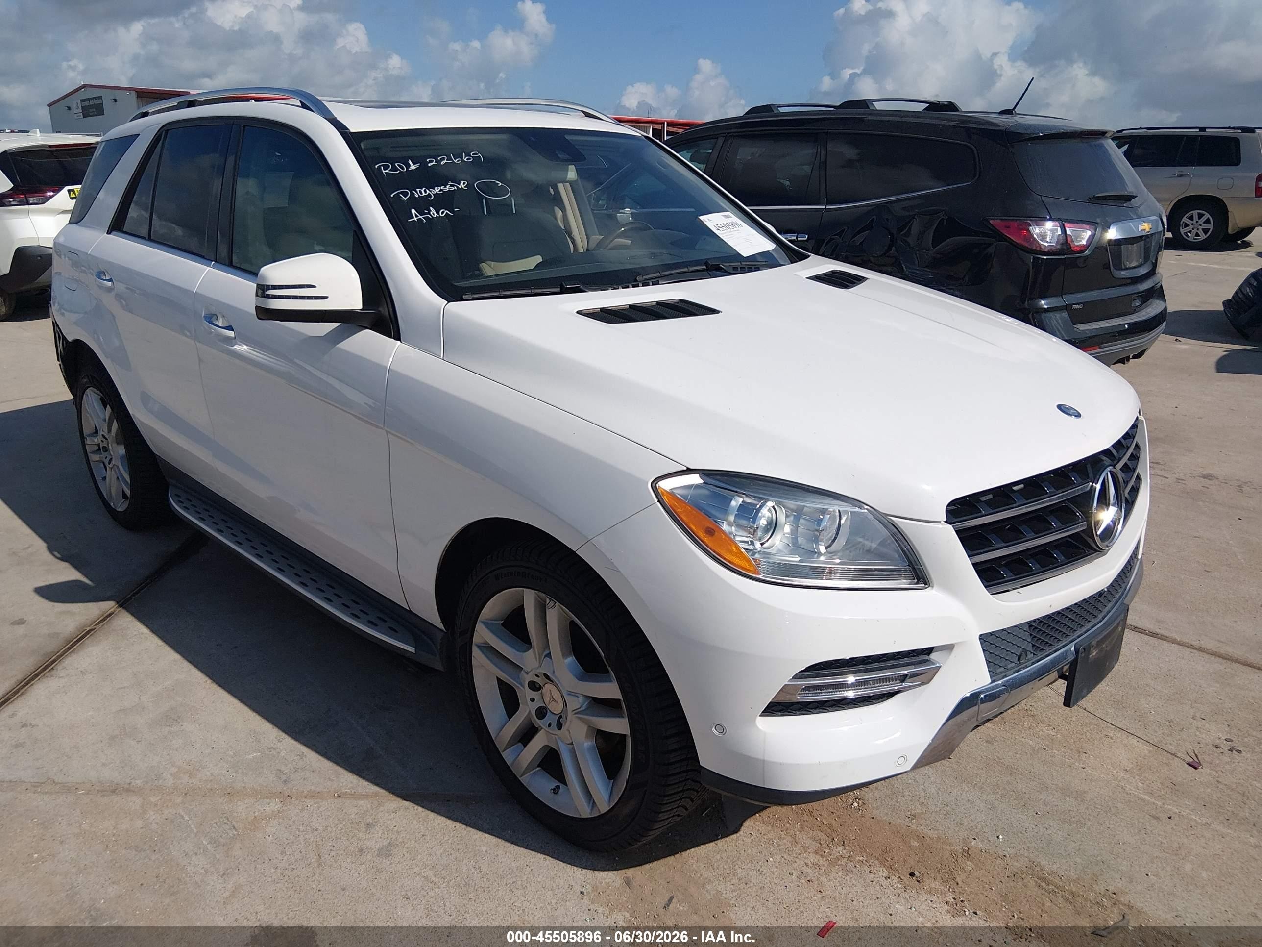 2015 Mercedes-benz Ml 350   White vin: 4JGDA5JB0FA443503