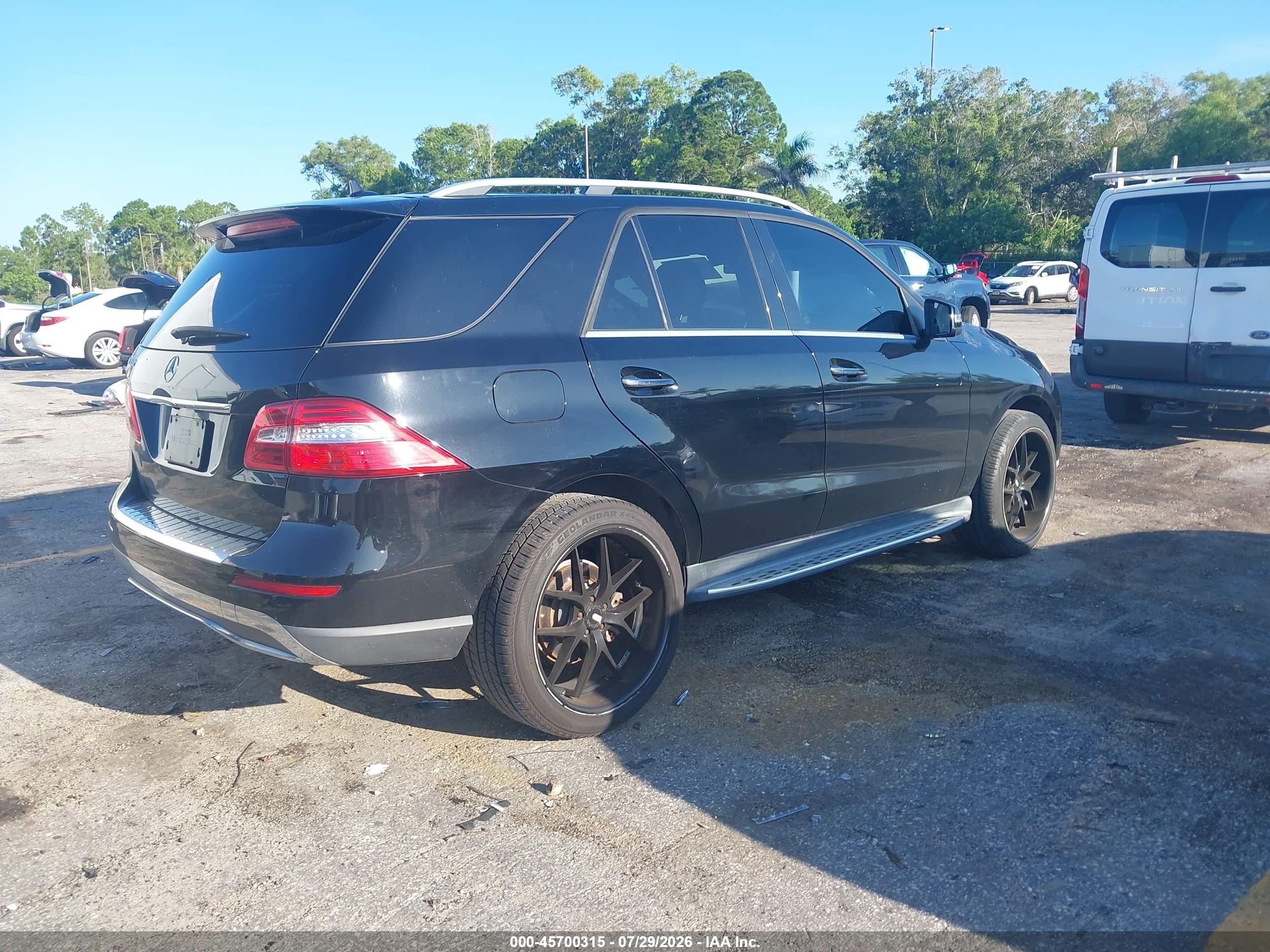 2015 Mercedes-benz Ml 350 Black vin: 4JGDA5JB0FA592543