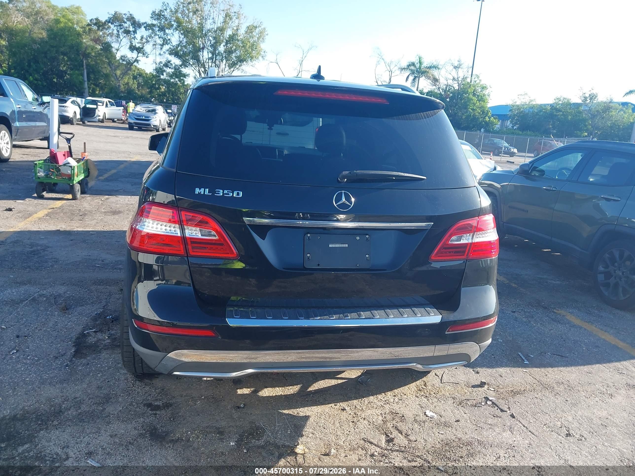 2015 Mercedes-benz Ml 350 Black vin: 4JGDA5JB0FA592543