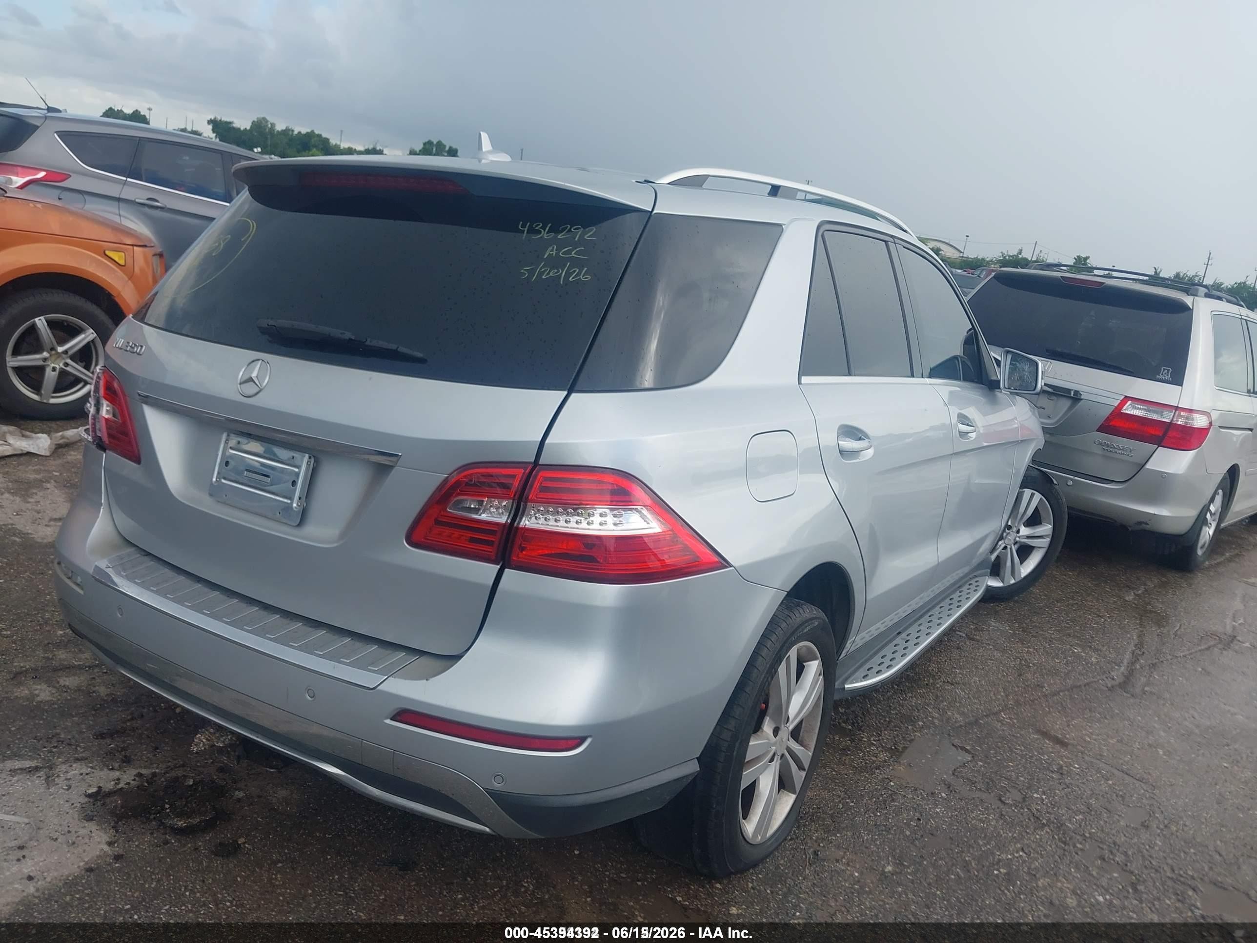 2013 Mercedes-benz Ml 350   Silver vin: 4JGDA5JB2DA155396