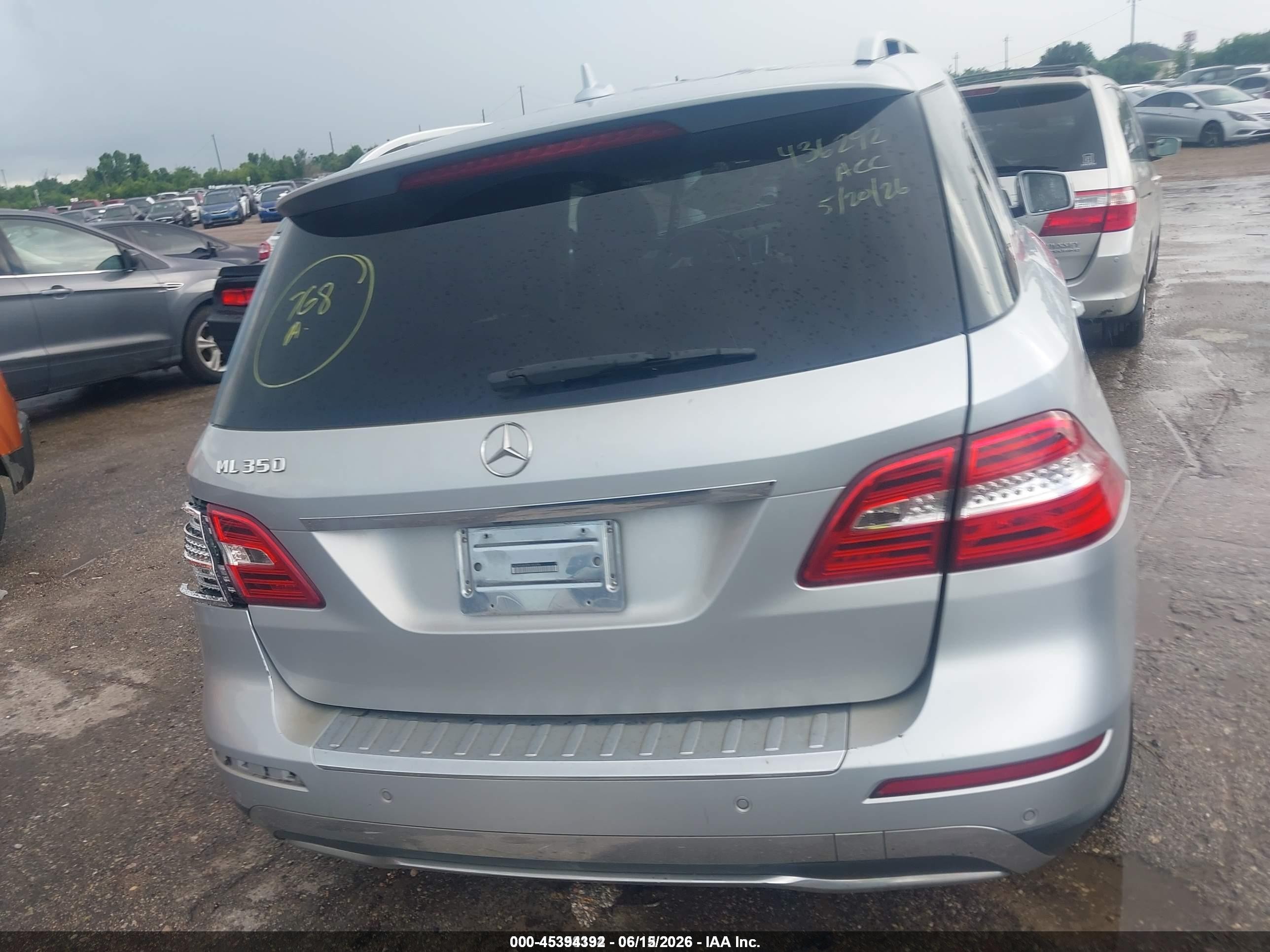 2013 Mercedes-benz Ml 350   Silver vin: 4JGDA5JB2DA155396