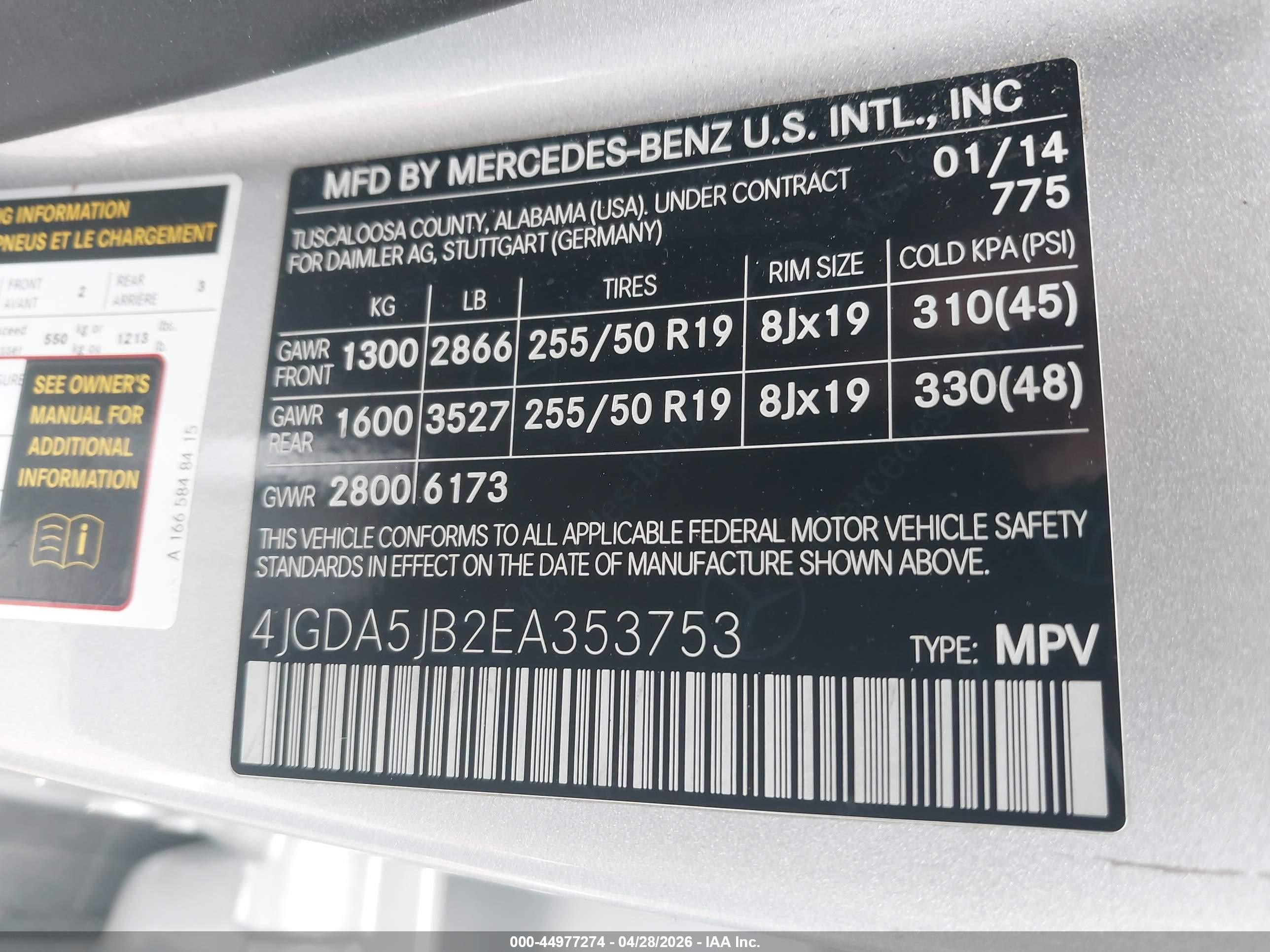 2014 Mercedes-benz Ml 350   Silver vin: 4JGDA5JB2EA353753