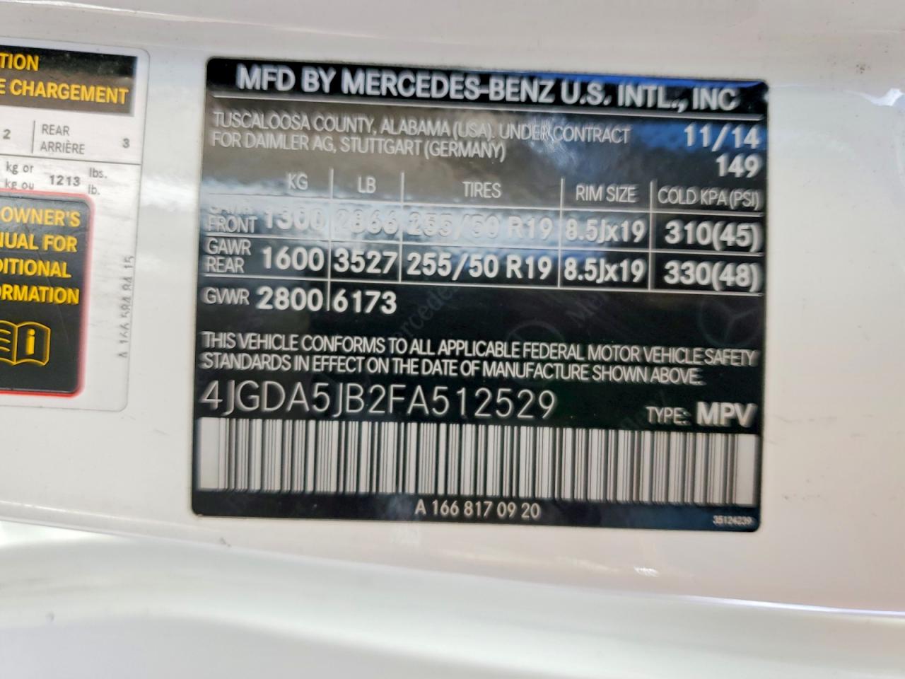 2015 Mercedes-benz Ml 350 White vin: 4JGDA5JB2FA512529
